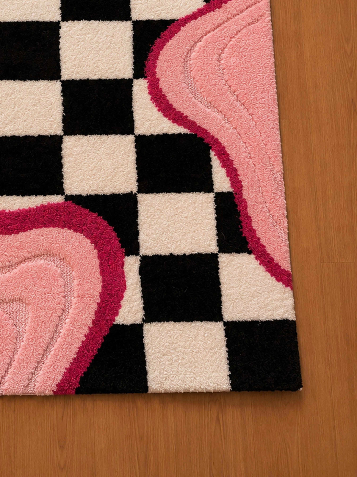 Melted Checkerboard machine made rug
