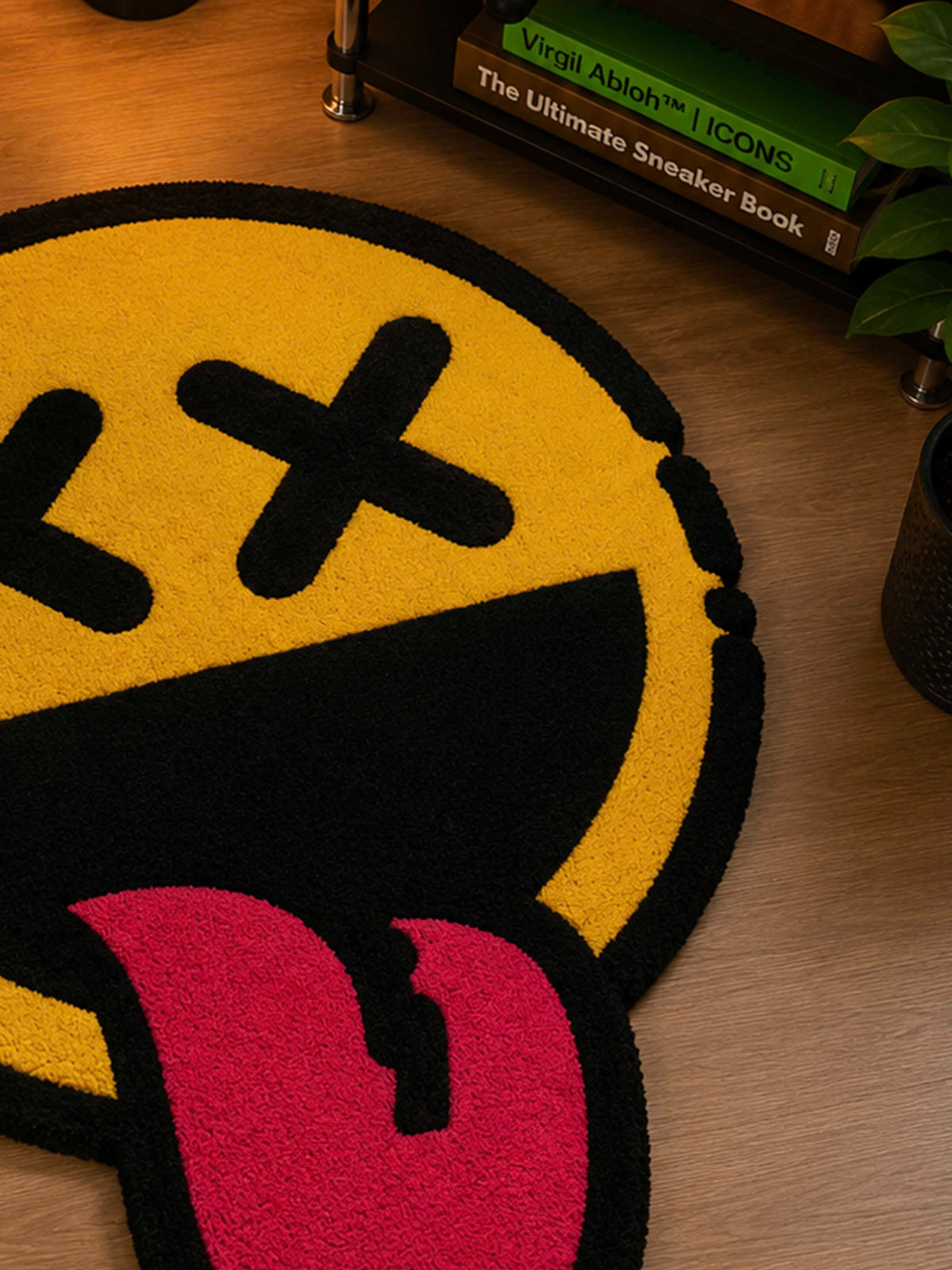 Yellow X face Hand Tufted Rug