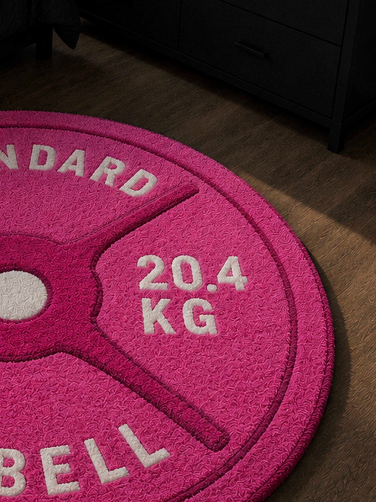 Pink Barbell Hand Tufted Rug