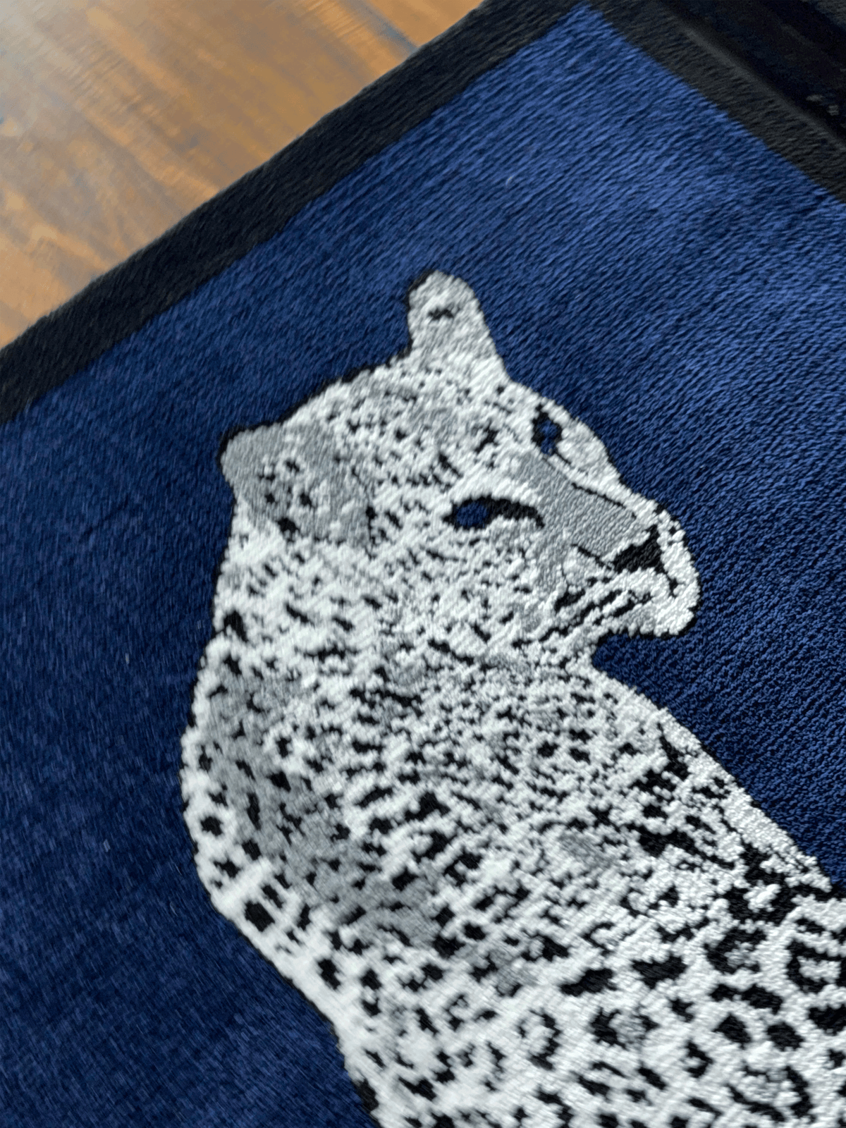 Royal White cheetah Machine Made Custom Rug