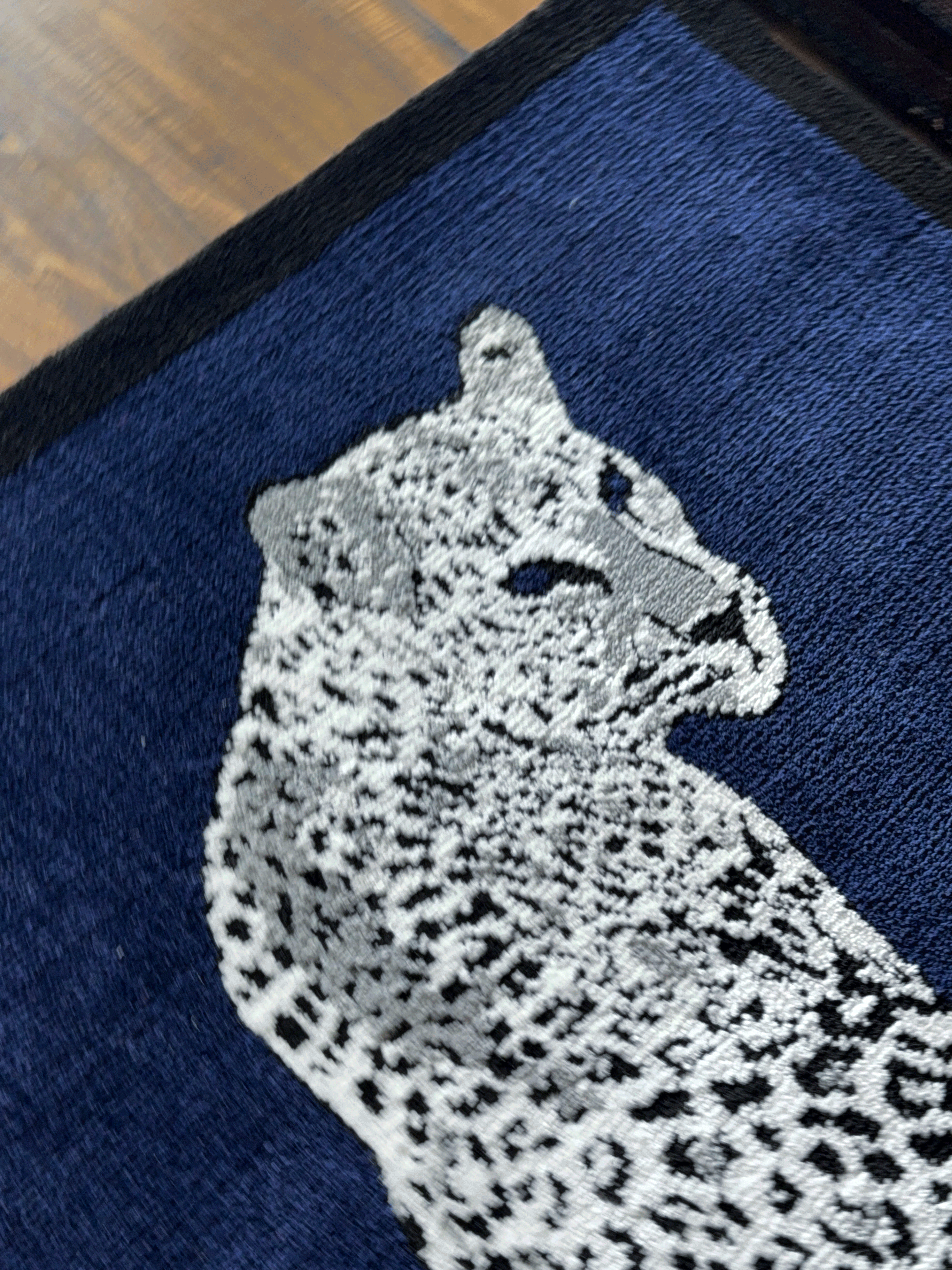 Royal White cheetah Machine Made Custom Rug