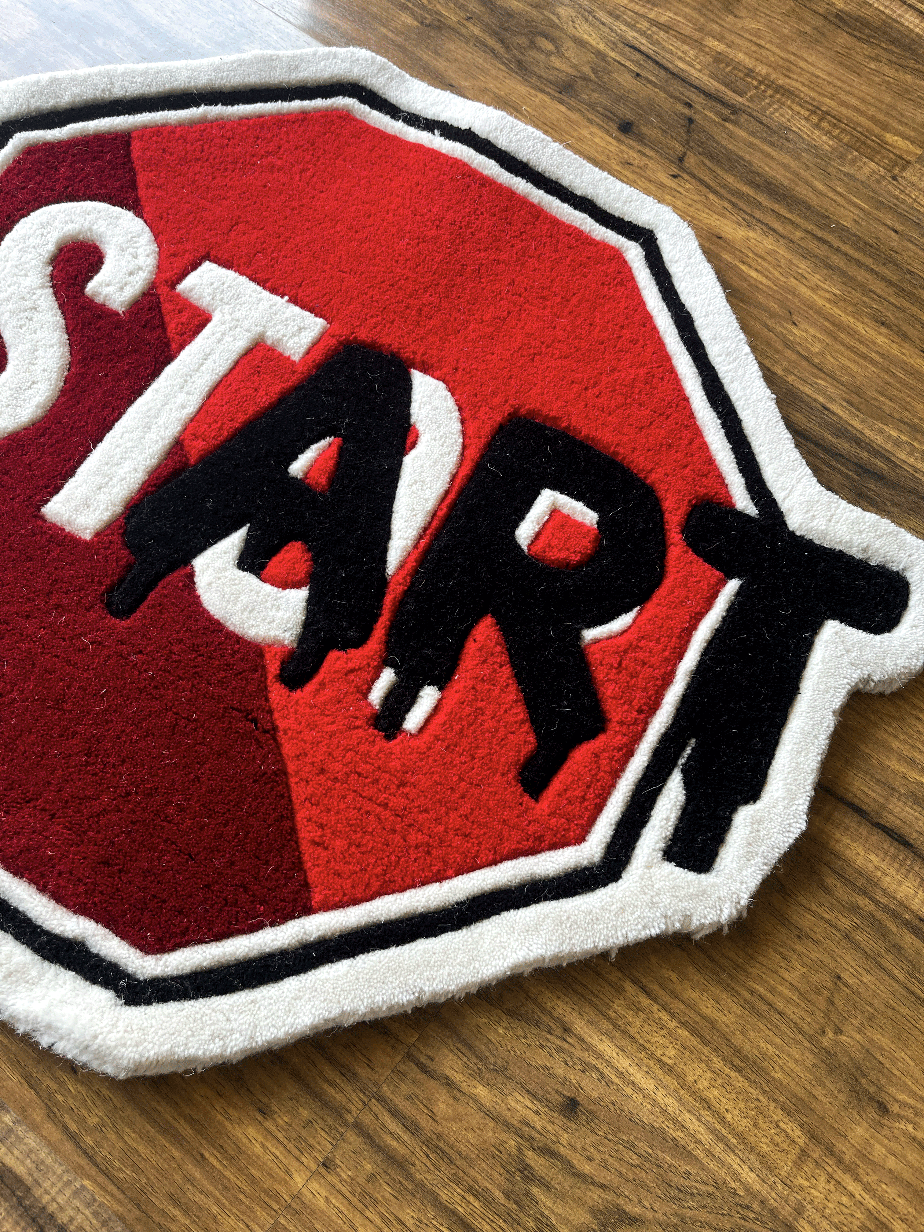 Start Stop Hand Tufted Custom Rug by The Drip Co.