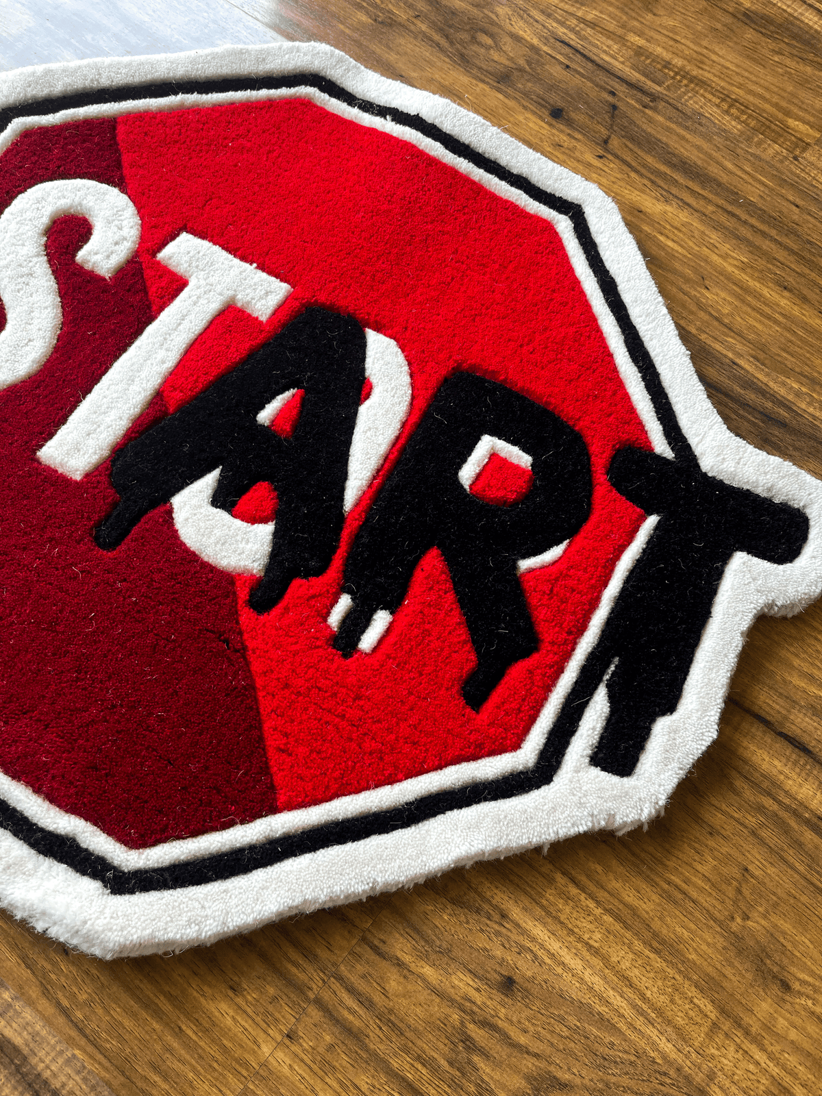 Start Stop Hand Tufted Custom Rug by The Drip Co.