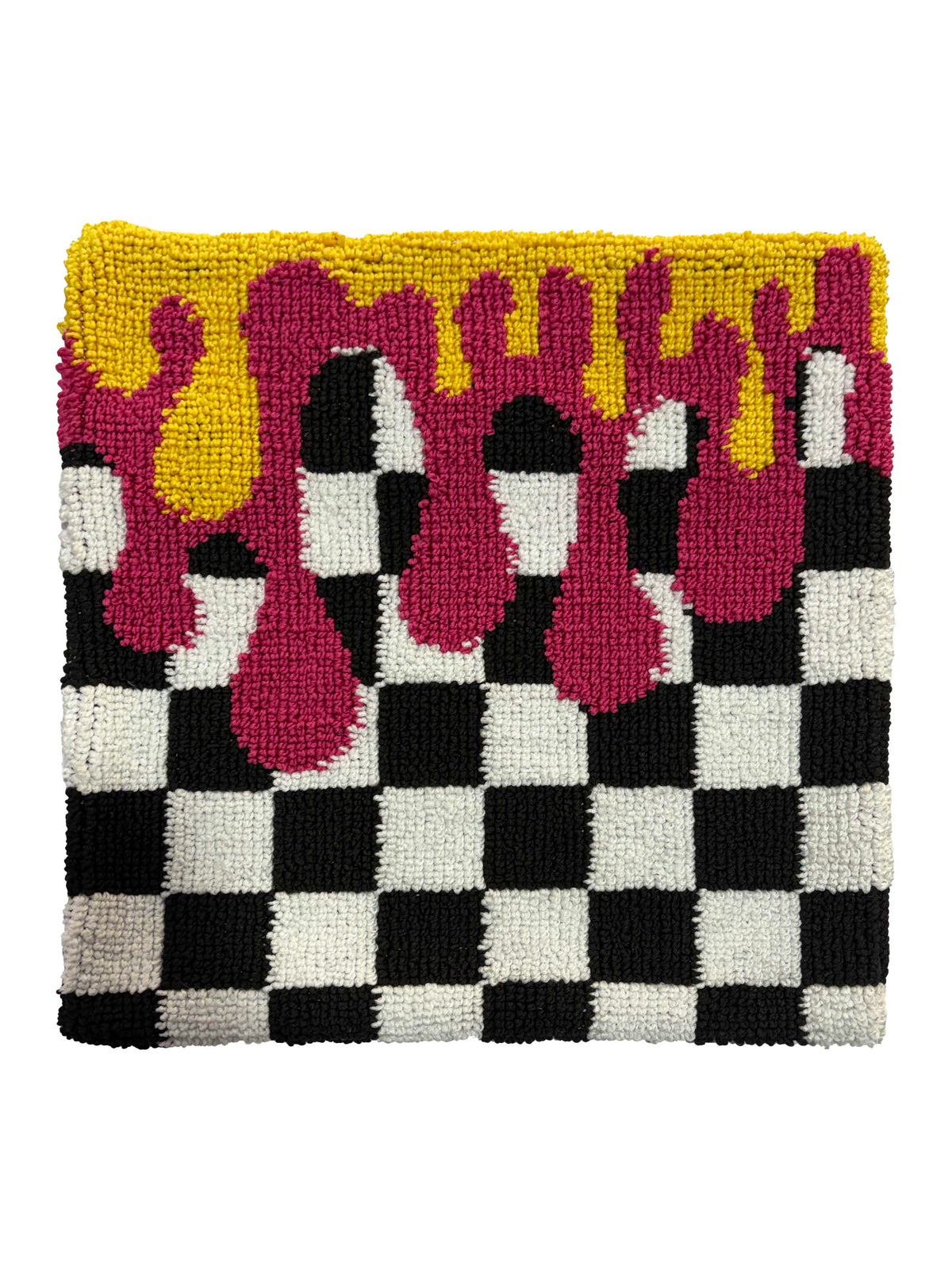 Colour Dripping Check cushion cover