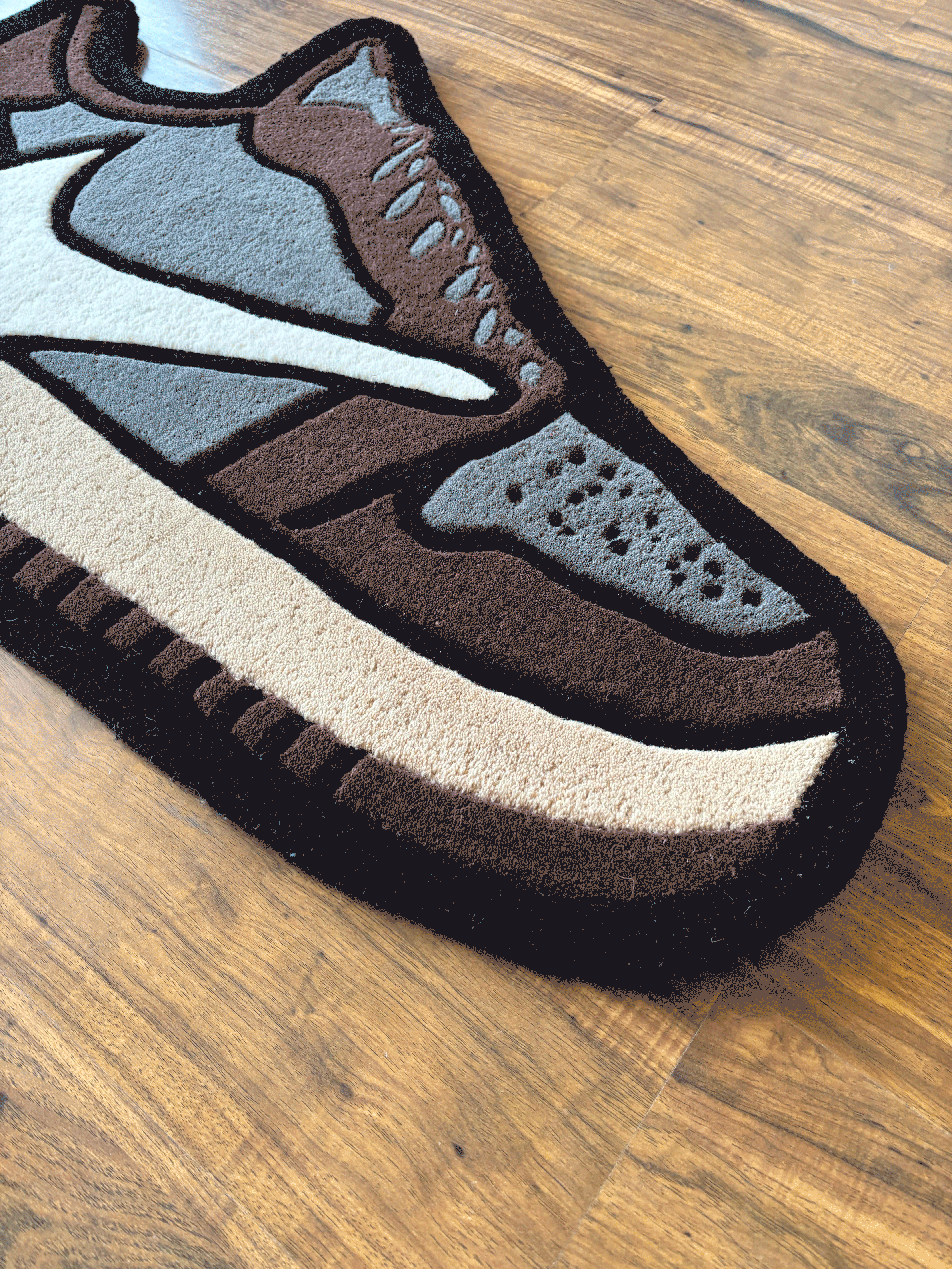 Brown Sneaker Hand Tufted Custom Rug by The Drip Co.