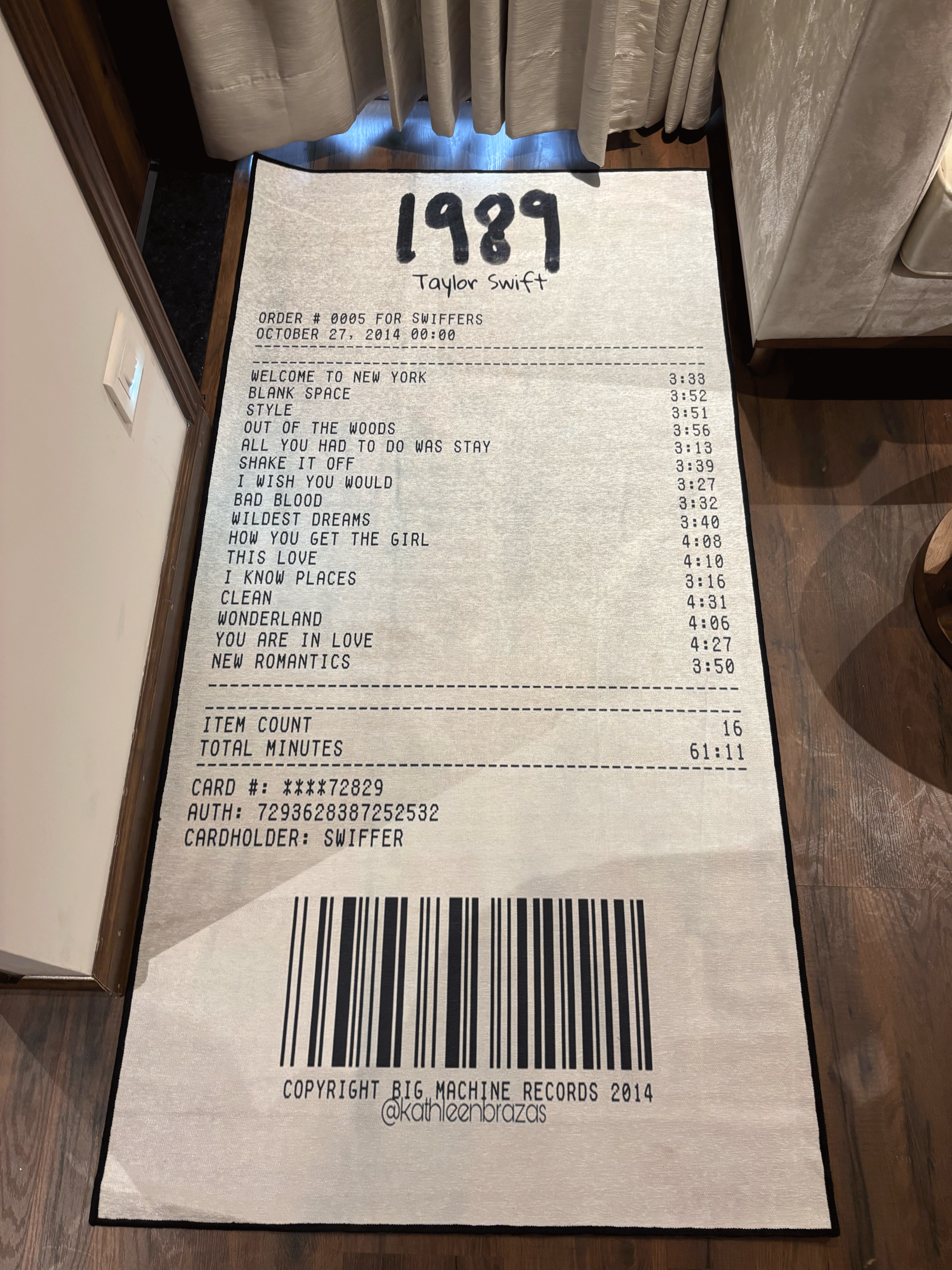 taylor swift music album Washable Custom Rug