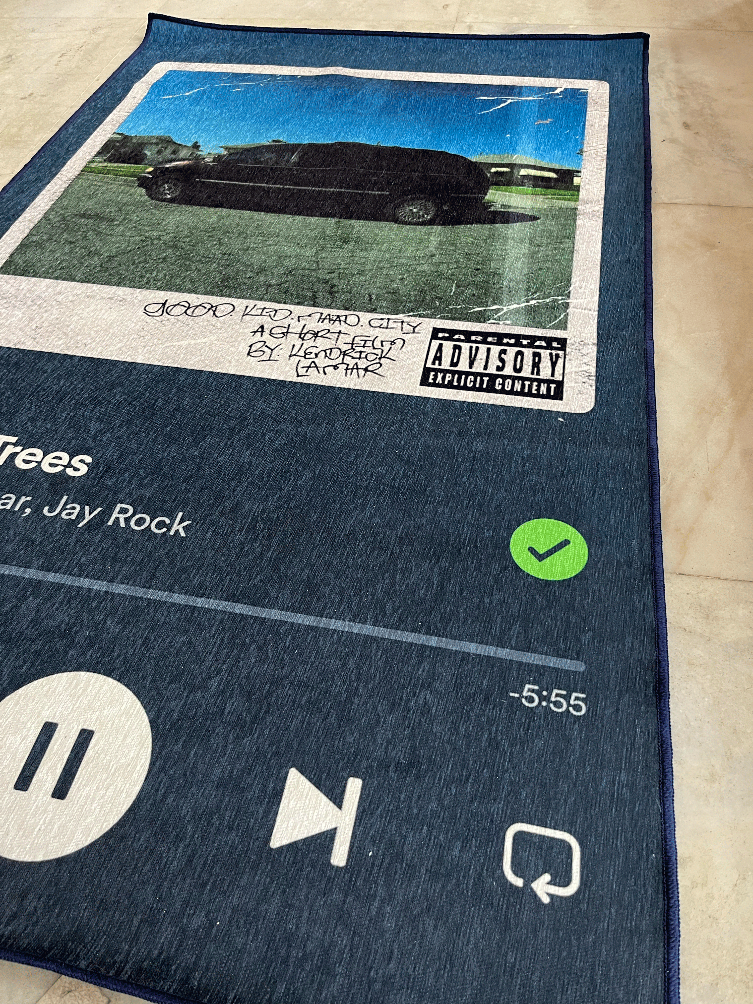 Money Trees Music Album Cover Printed Washable Custom Rug