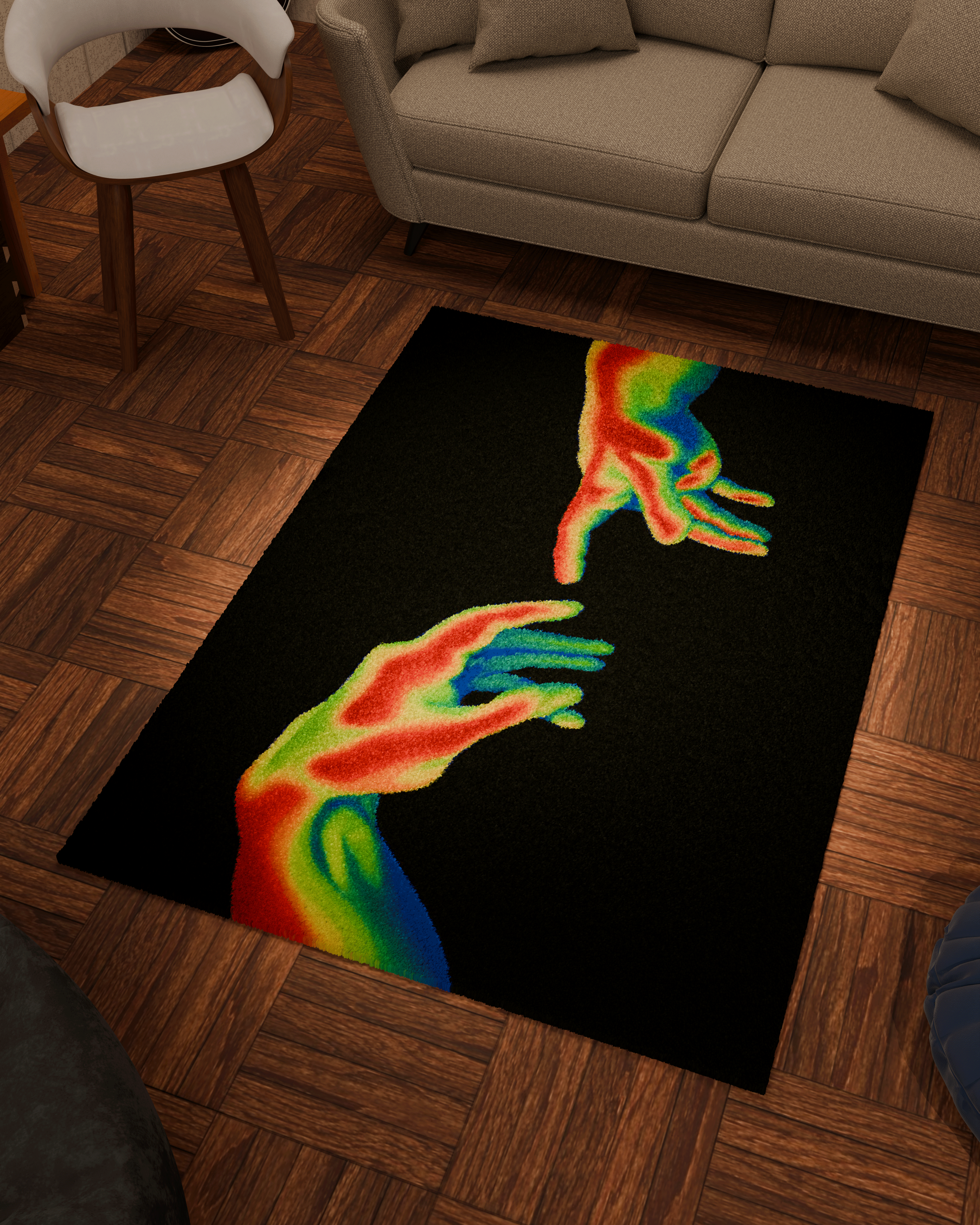 Love hands emotion Tufted Custom Rug