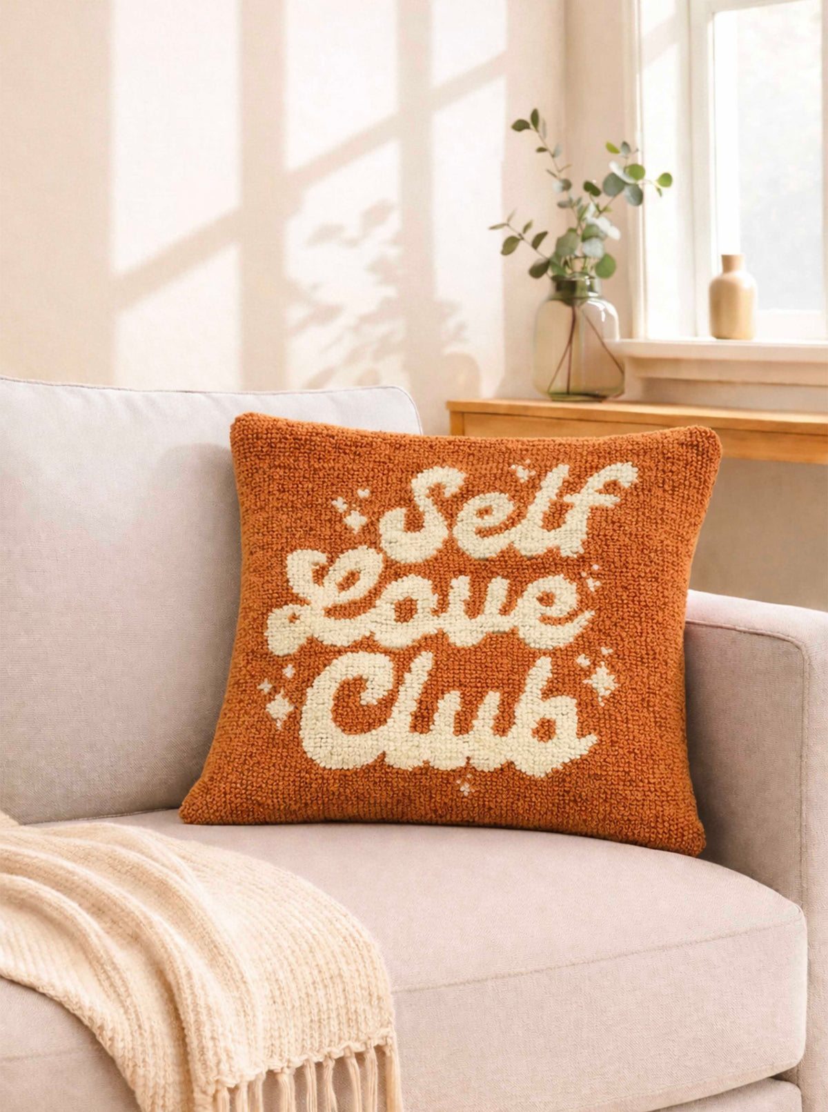 Self Love Club Orange cushion cover
