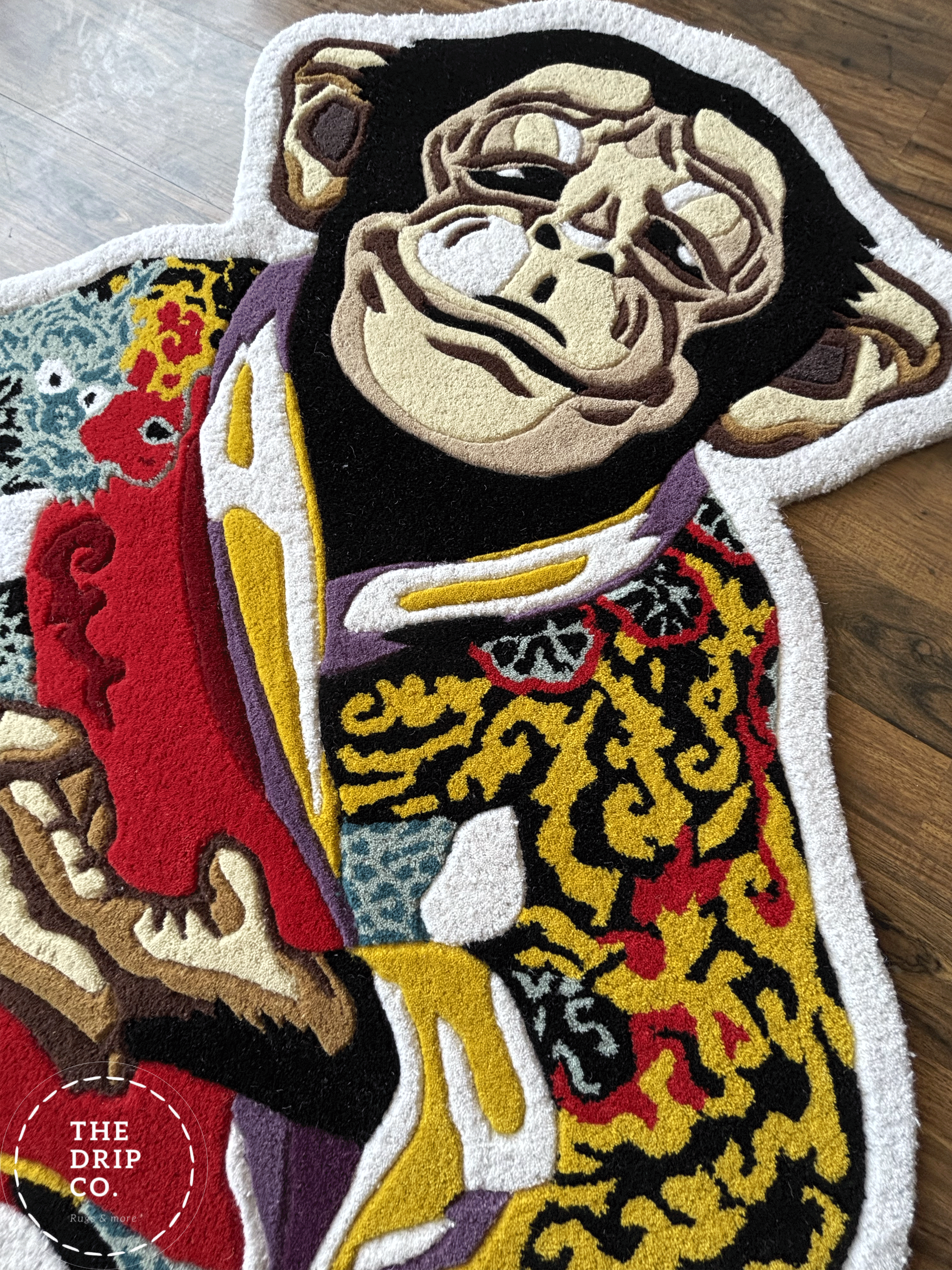 Meditation Monkey Hand Tufted Custom Rug