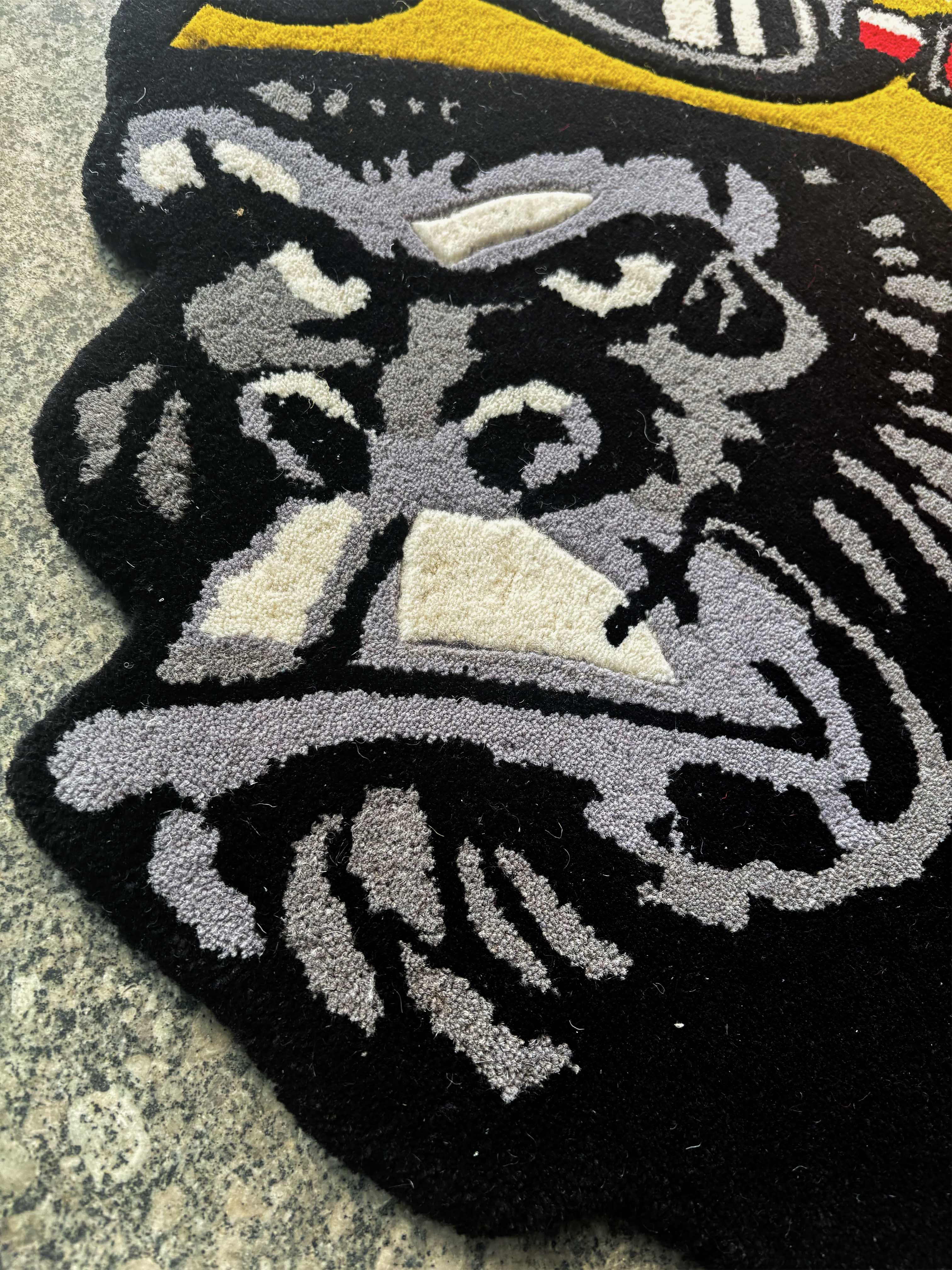 Chimpanzee biker Hand Tufted Custom Rug