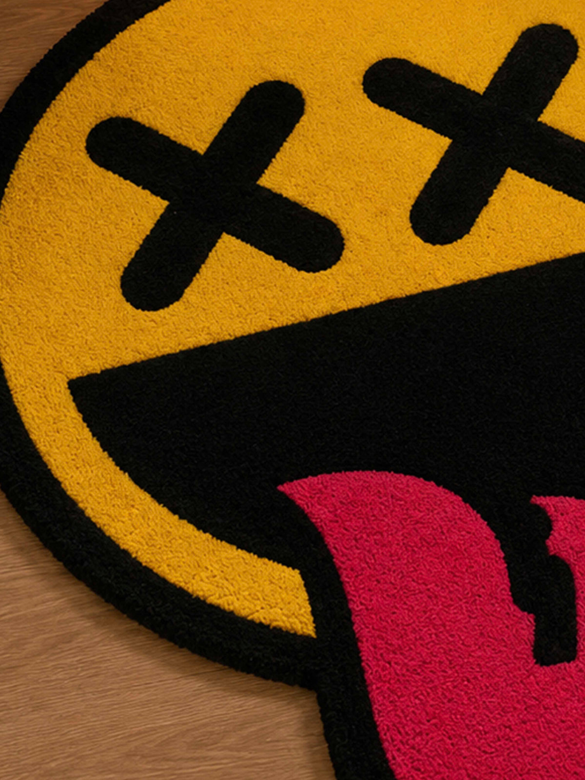 Yellow X face Hand Tufted Rug