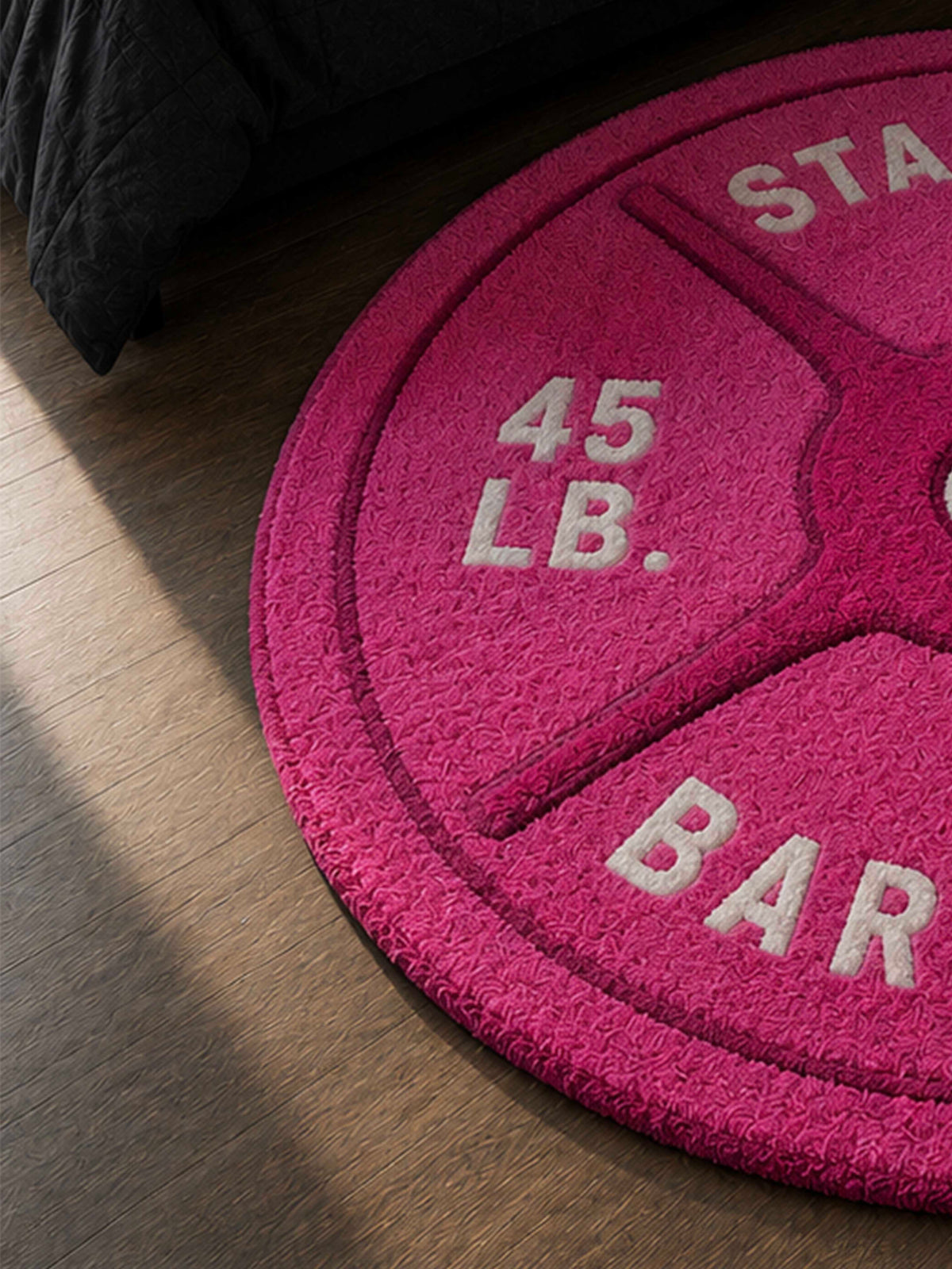 Pink Barbell Hand Tufted Rug