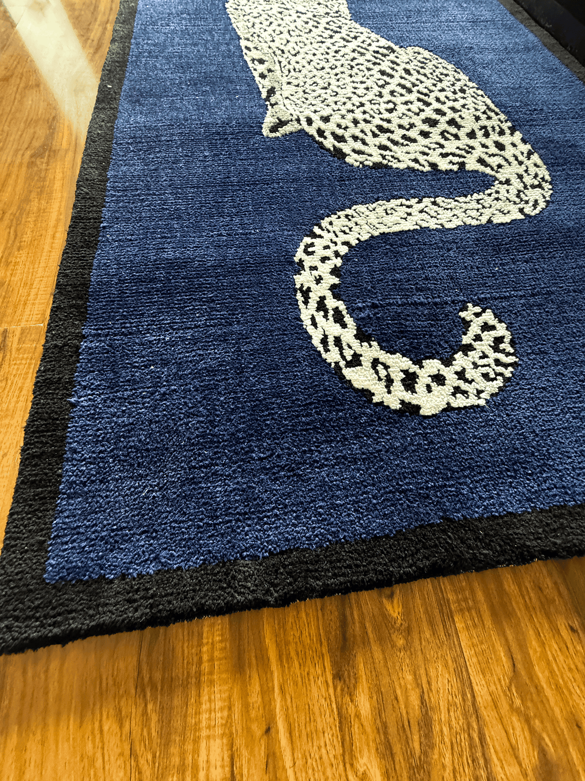 Royal White cheetah Machine Made Custom Rug