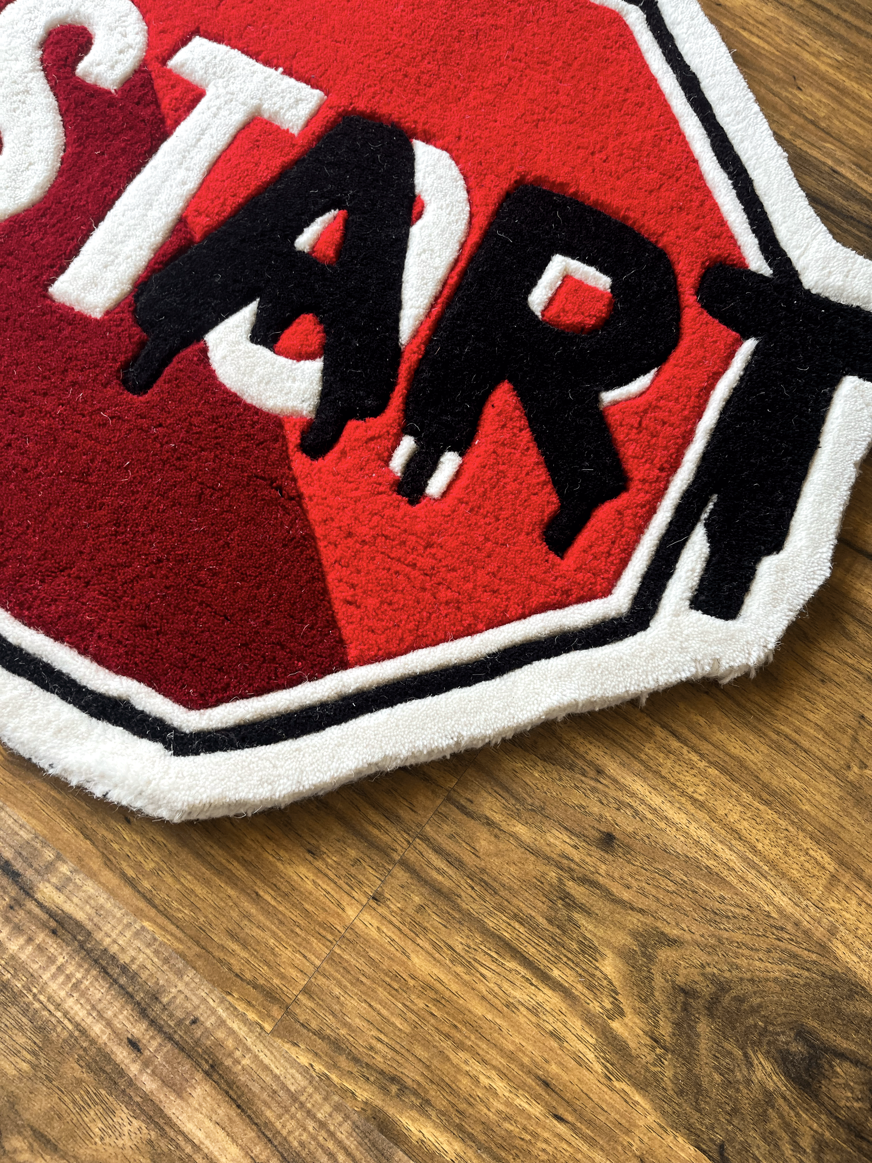 Start Stop Hand Tufted Custom Rug by The Drip Co.