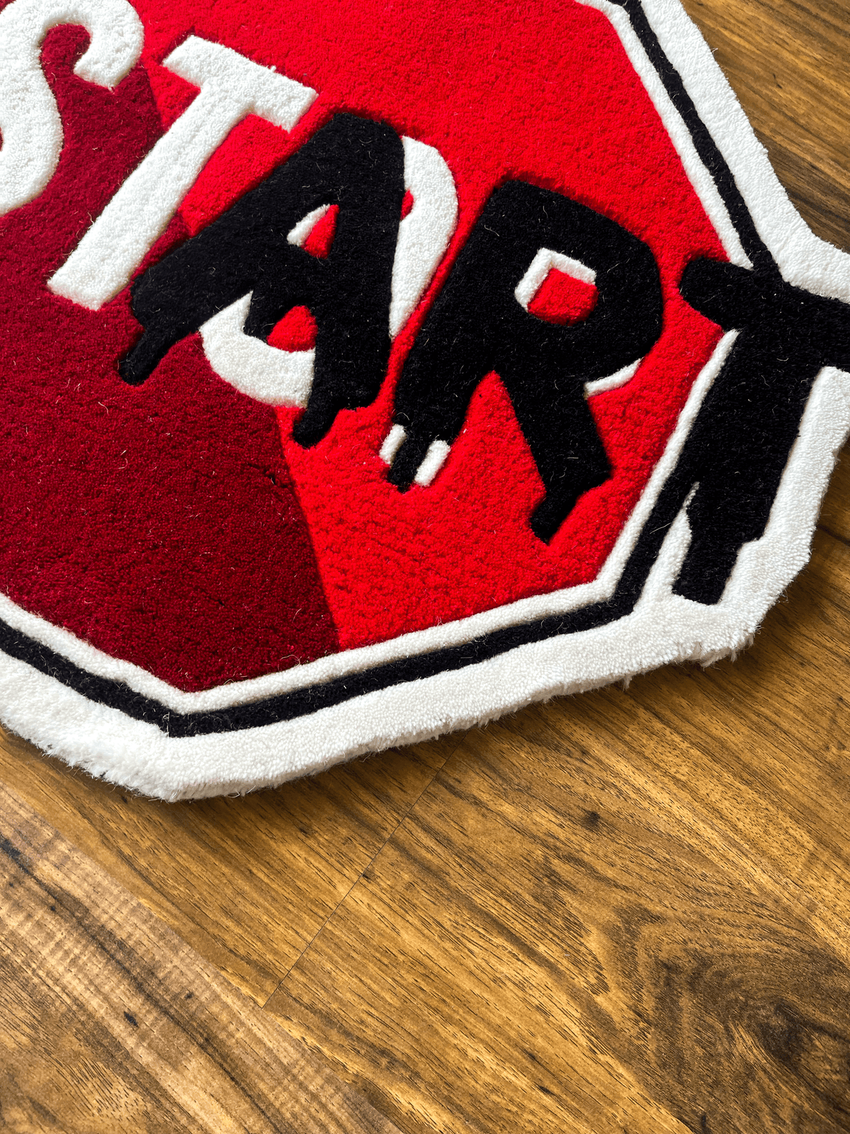 Start Stop Hand Tufted Custom Rug by The Drip Co.