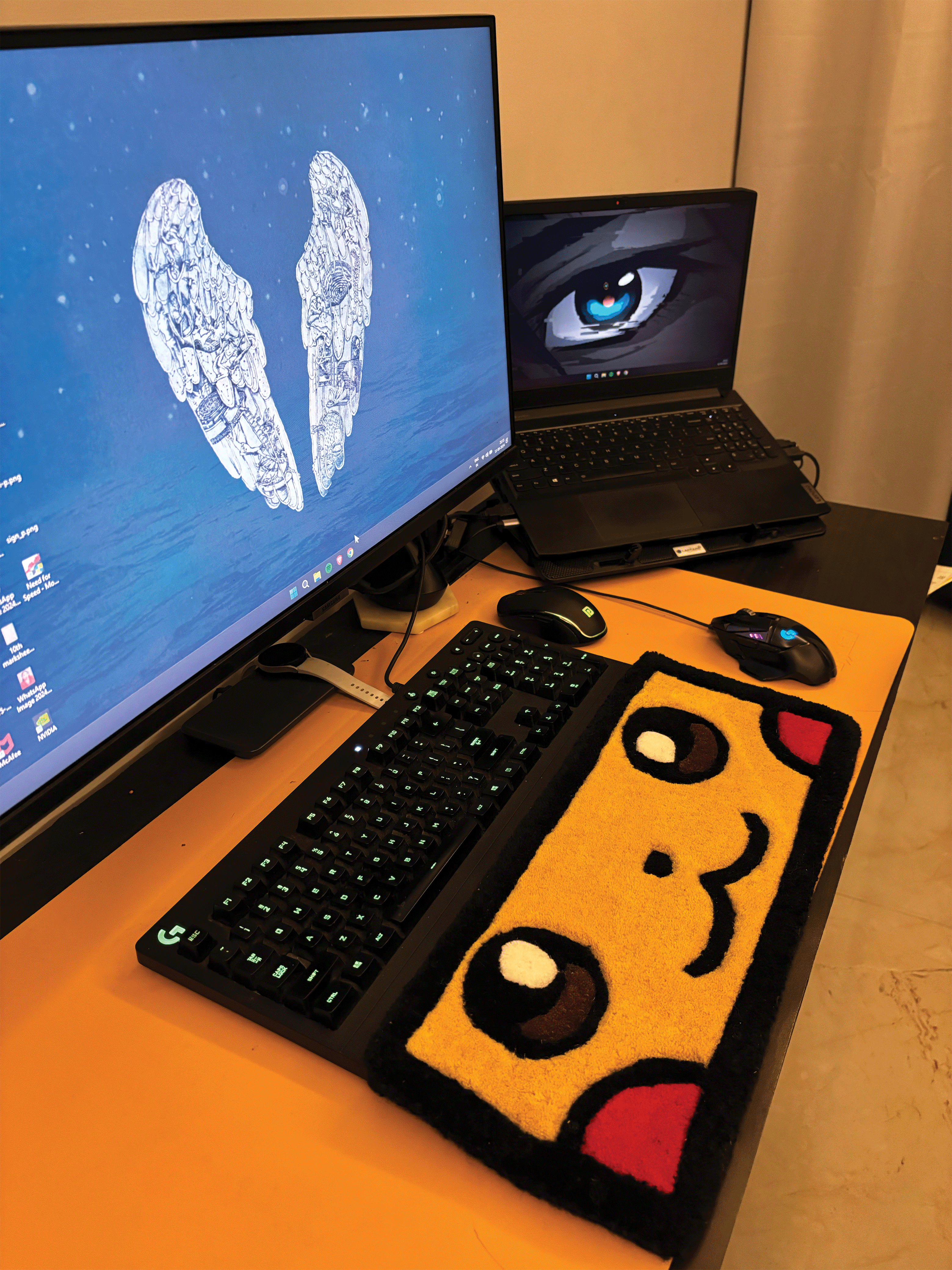 Pikachu Keyboard Custom Rug
