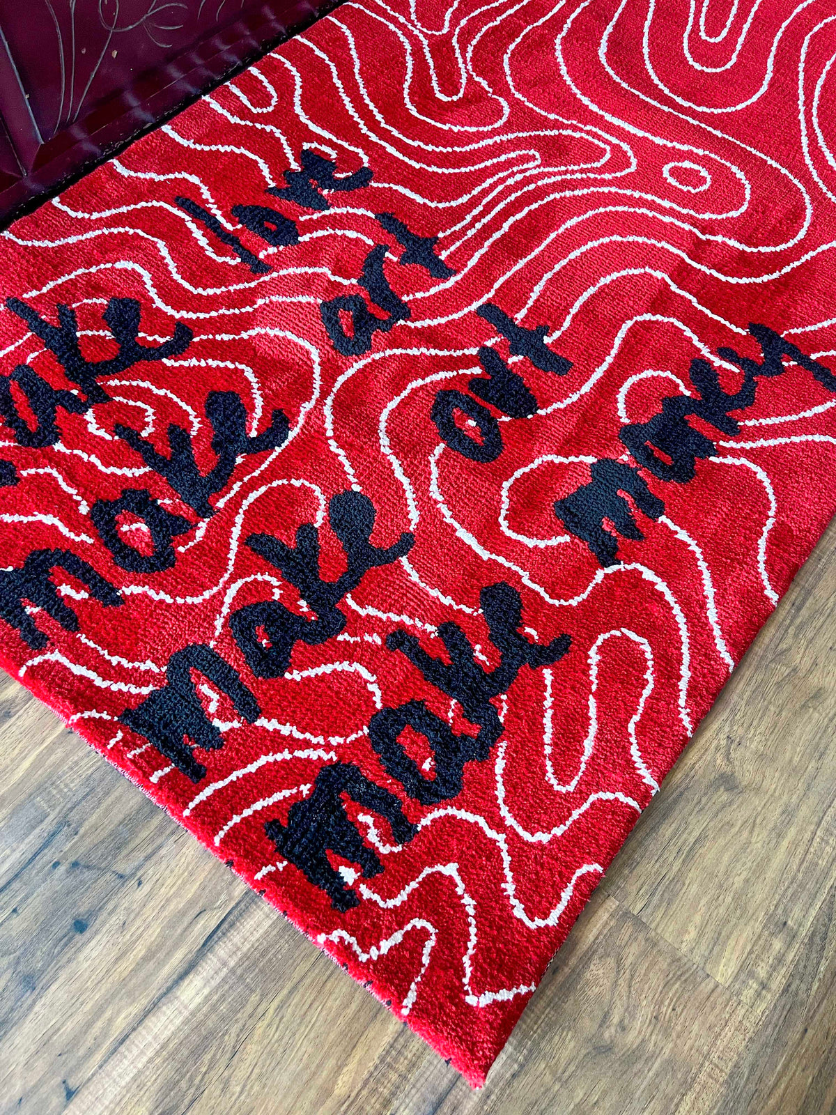 Make love, Make art, make out Machine Made Custom Rug