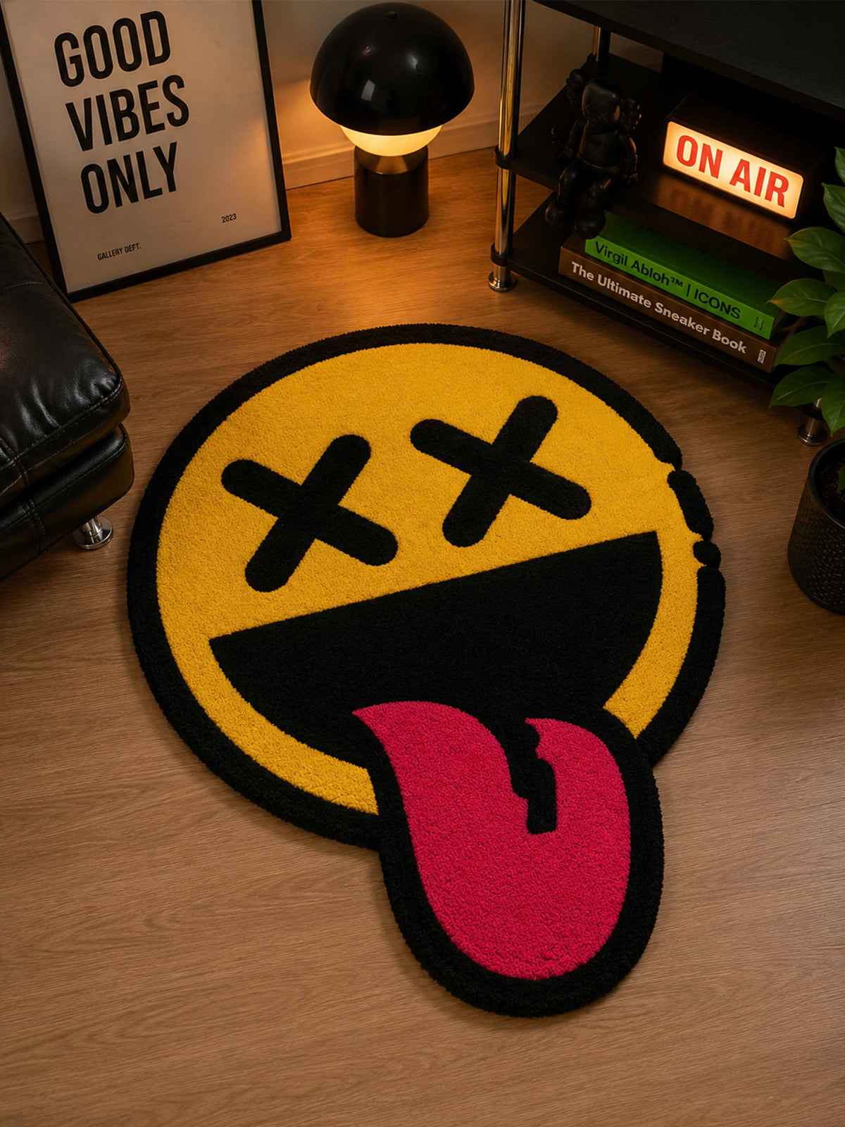 Yellow X face Hand Tufted Rug