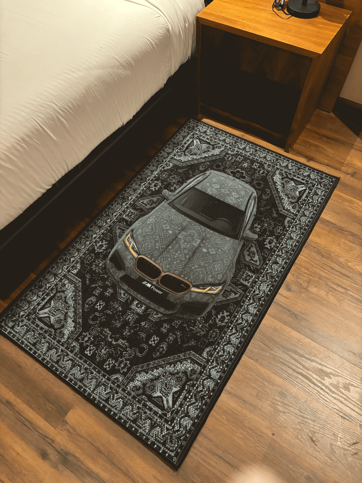 Green Sports Car traditional design Washable Custom Rug