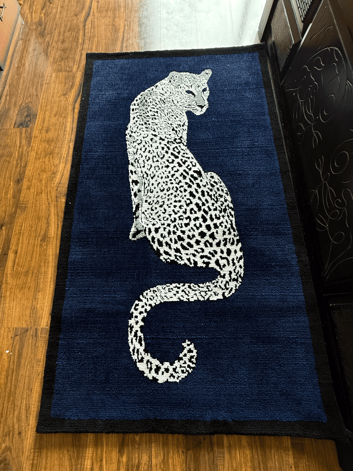 Royal White cheetah Machine Made Custom Rug
