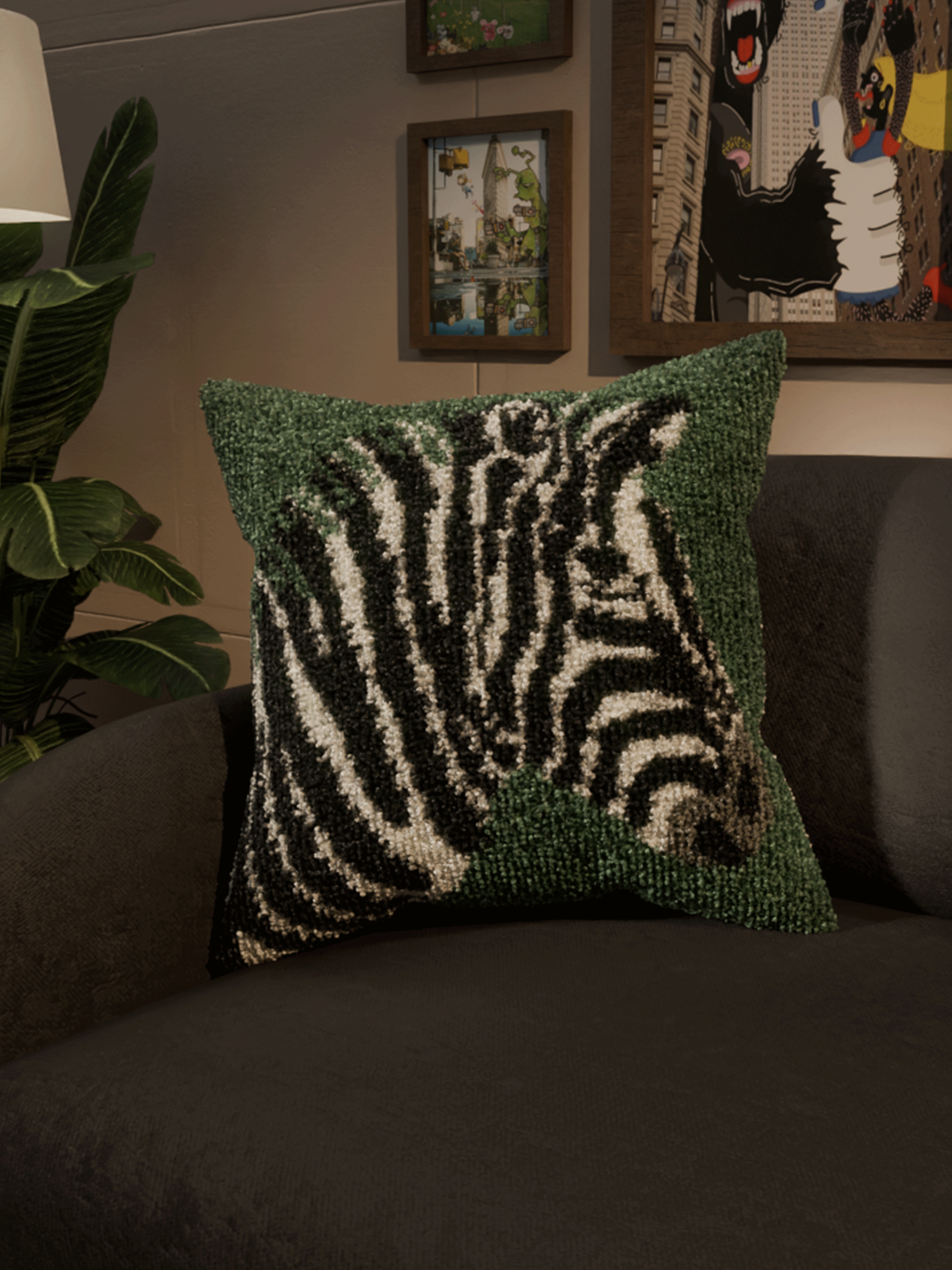 Zebra cushion cover