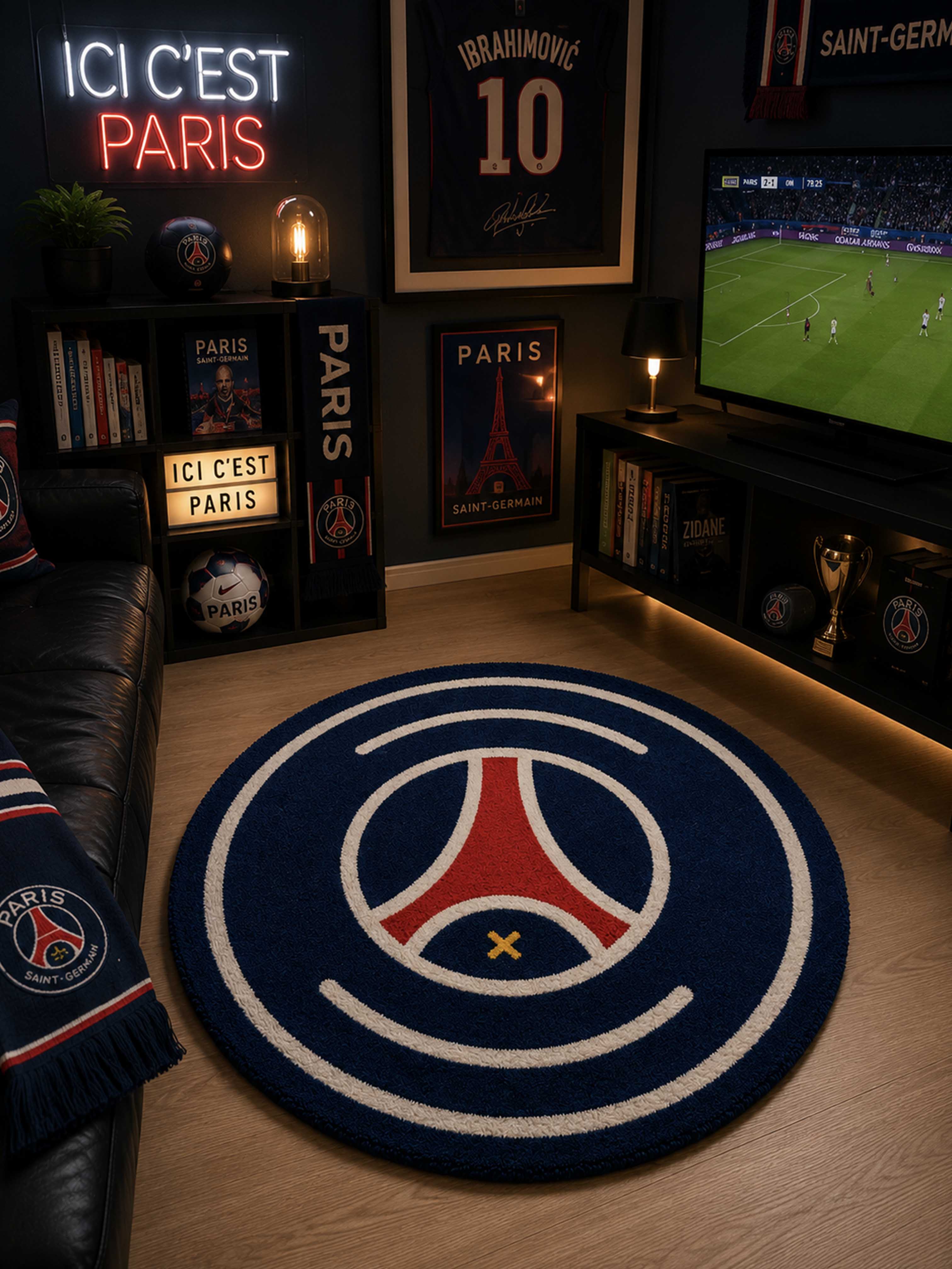 Paris Football hand Tufted Rug