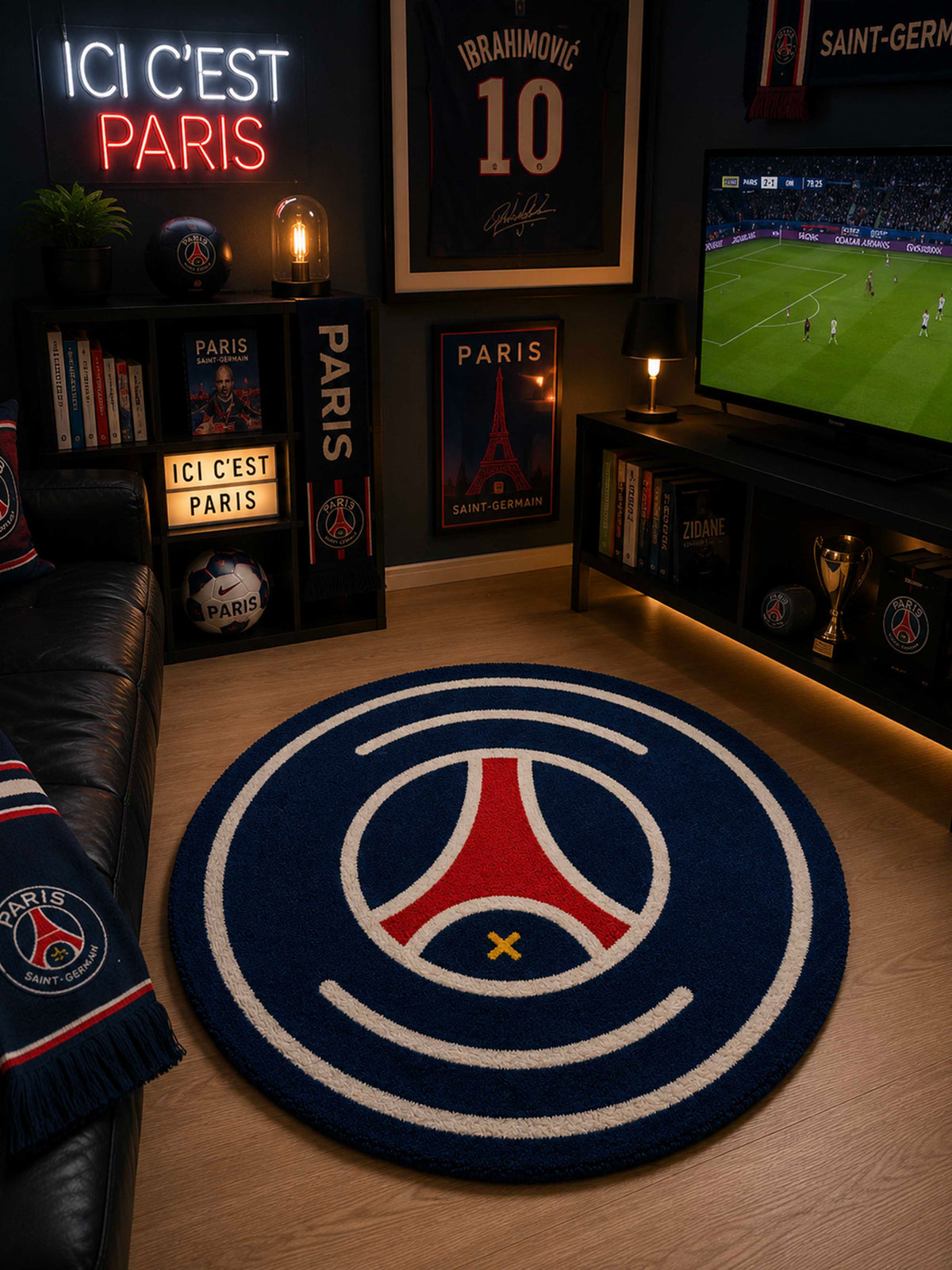 Paris Football hand Tufted Rug