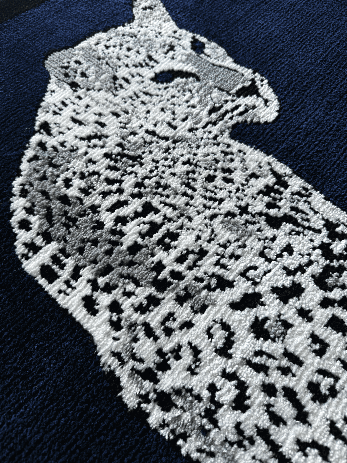 Royal White cheetah Machine Made Custom Rug