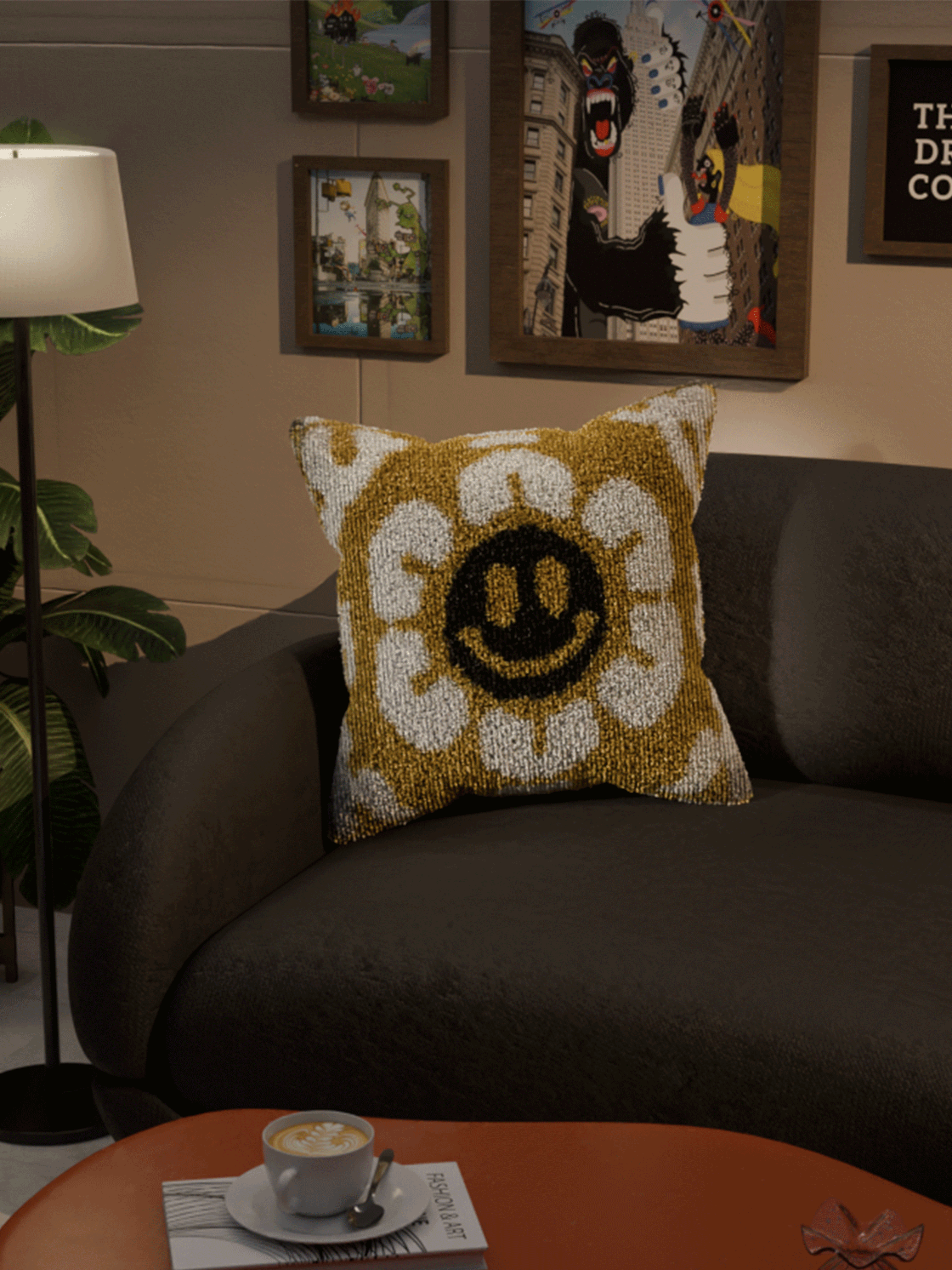 Yellow Flower cushion cover