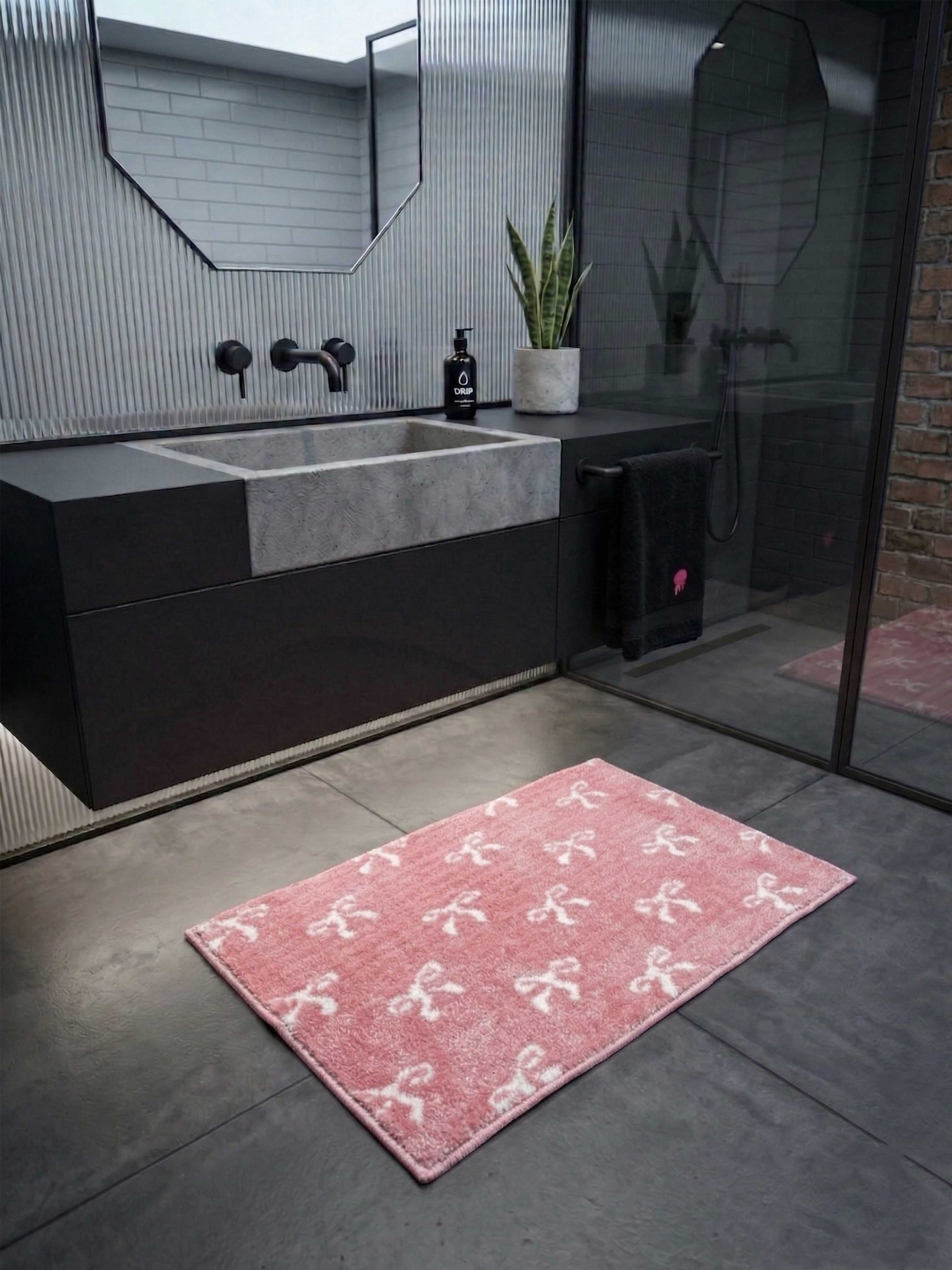 Pink Bow Bath Custom Mat