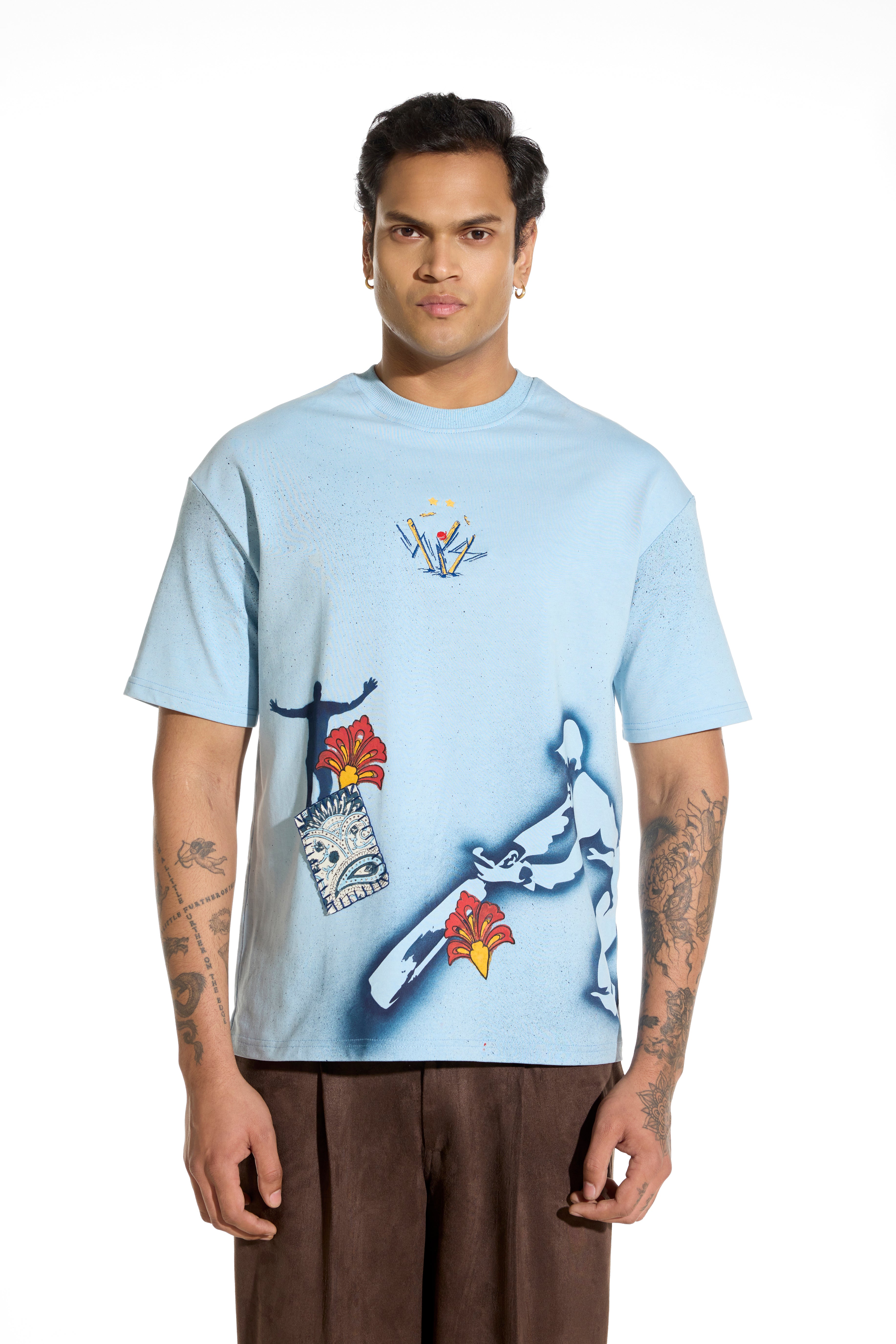 Stone wash Spray T-shirt