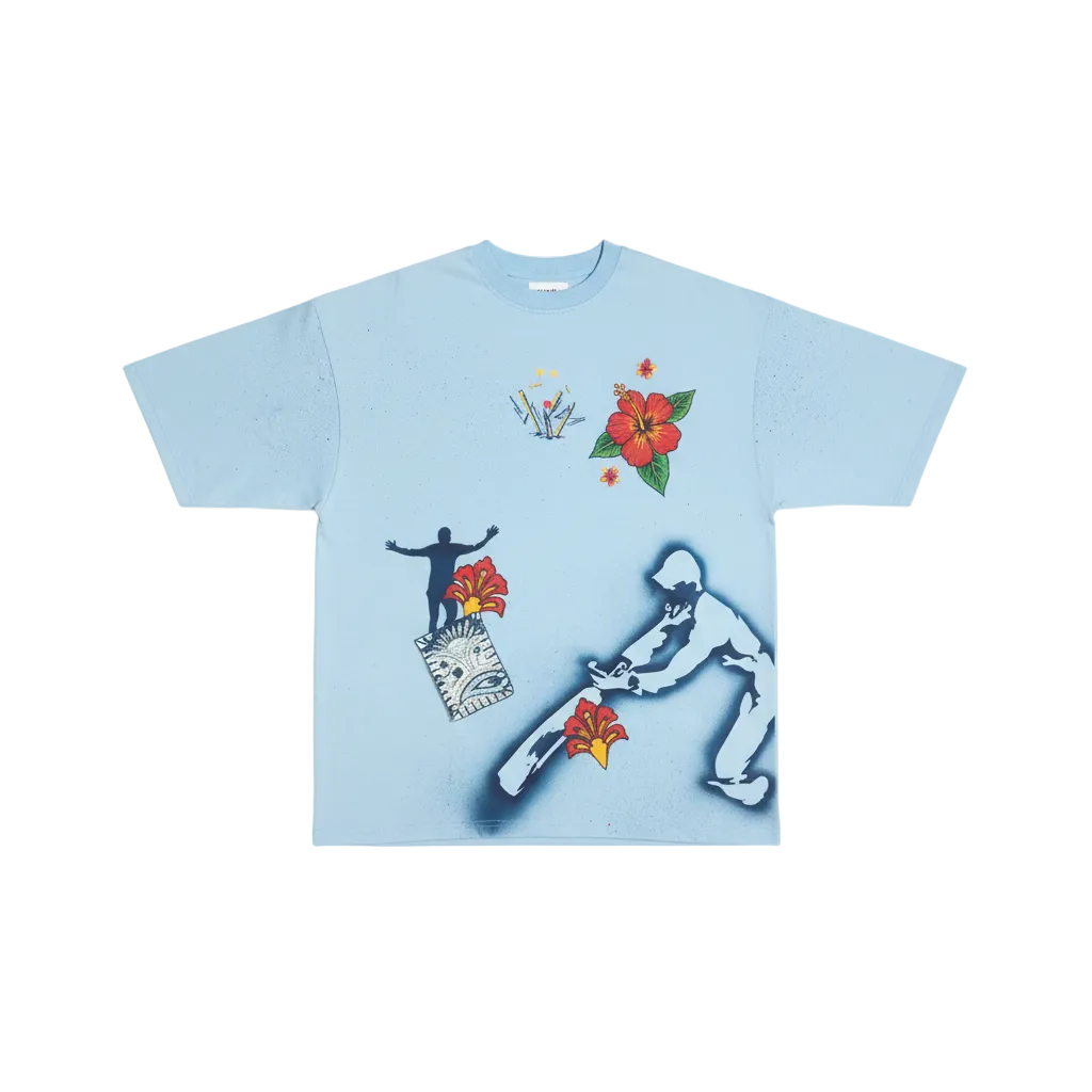 Stone wash Spray T-shirt