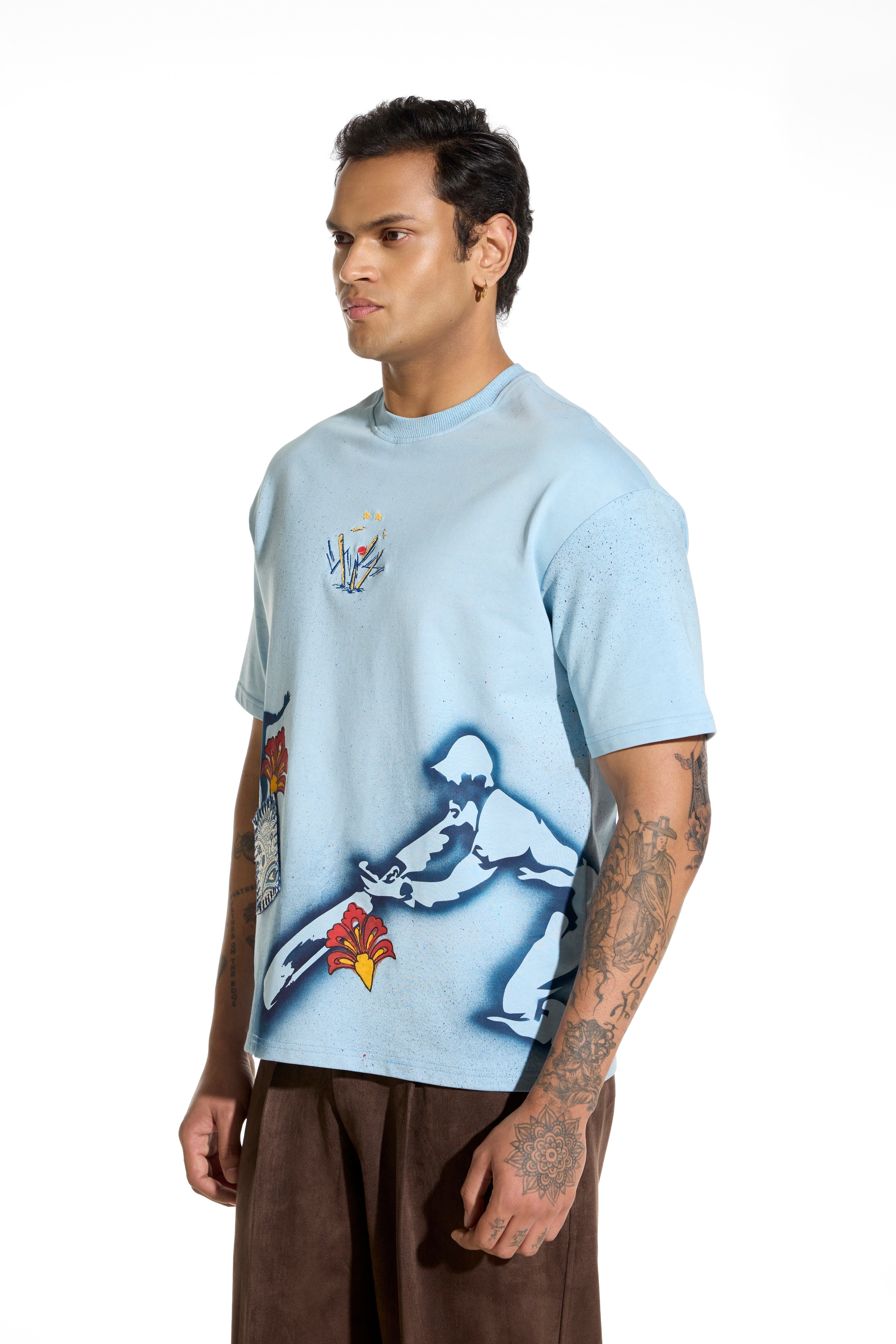 Stone wash Spray T-shirt