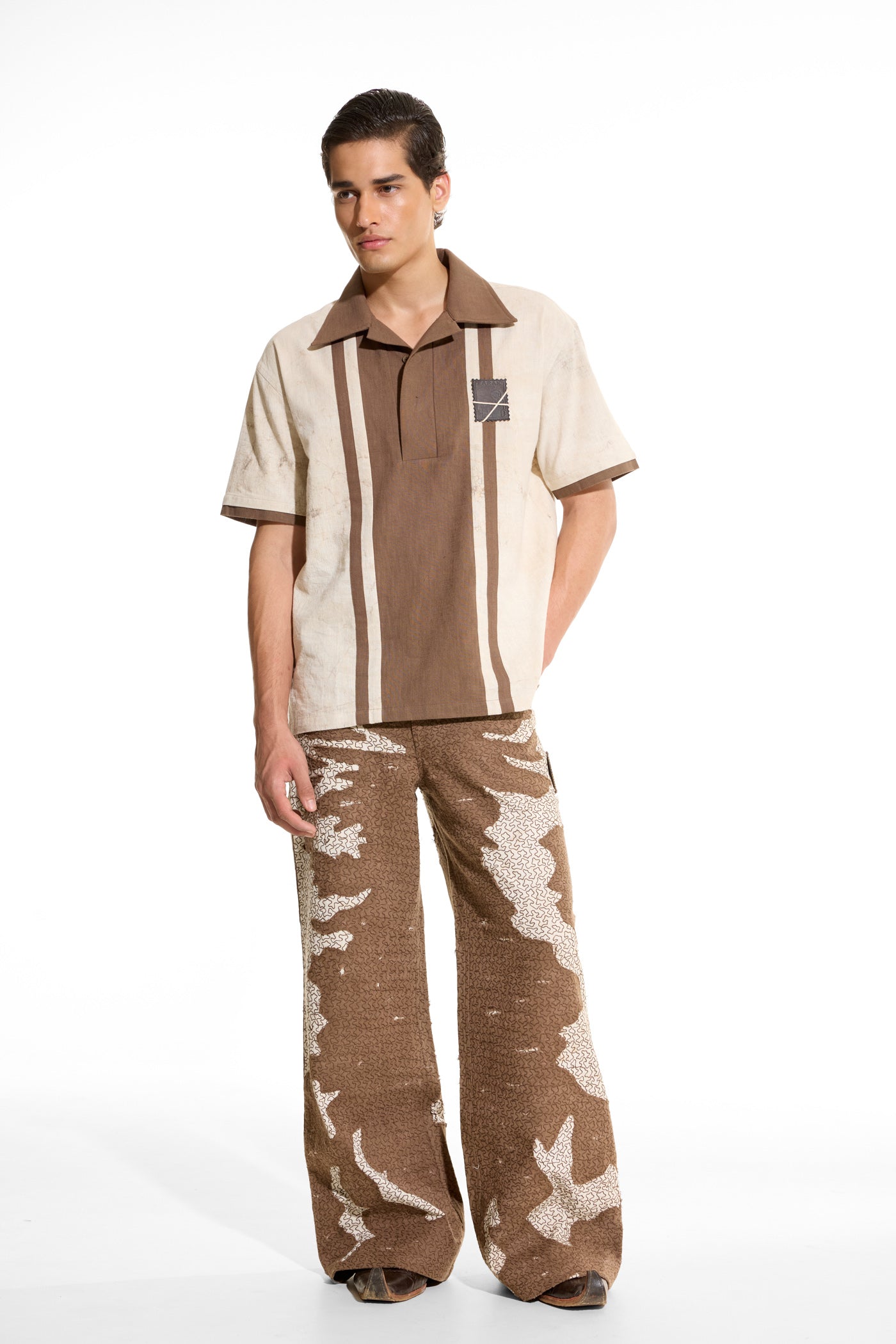 Stripe Beige Polo Shirt