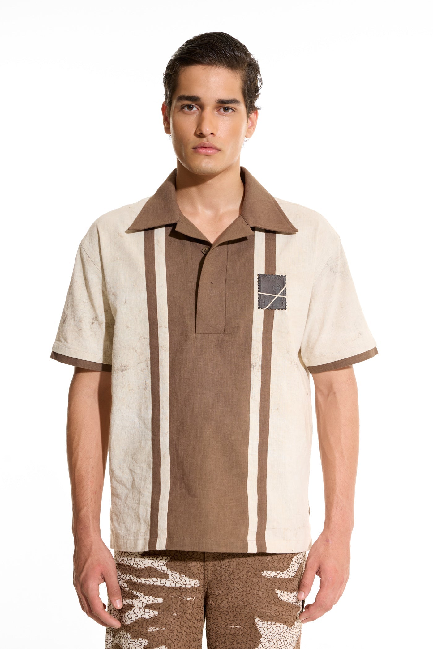 Stripe Beige Polo Shirt