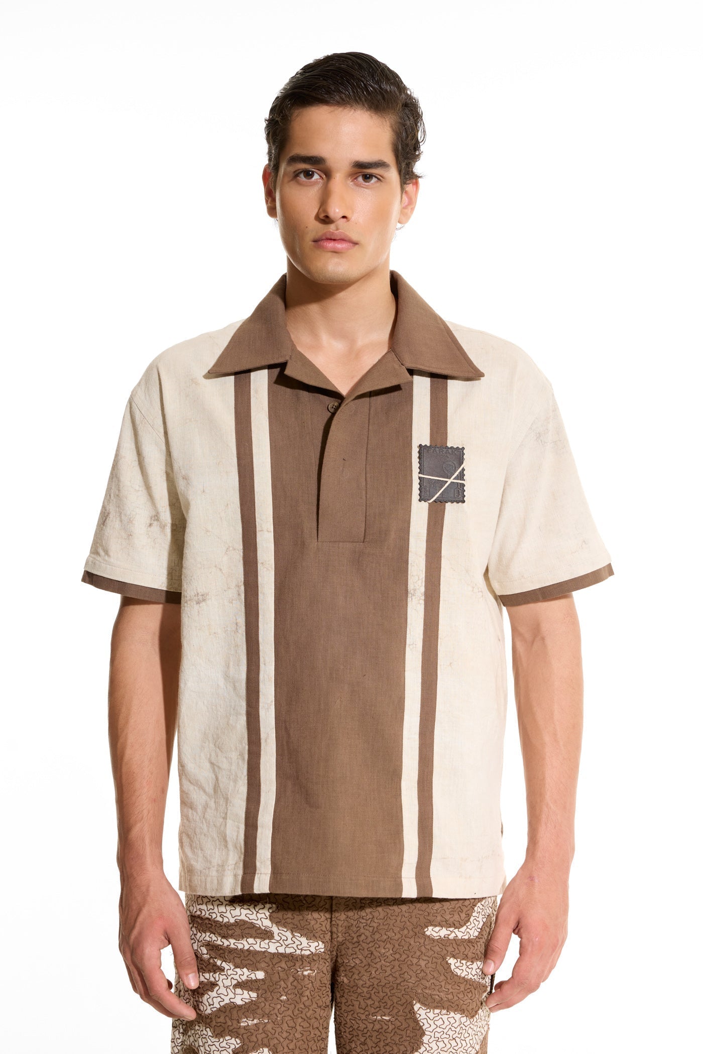 Stripe Beige Polo Shirt