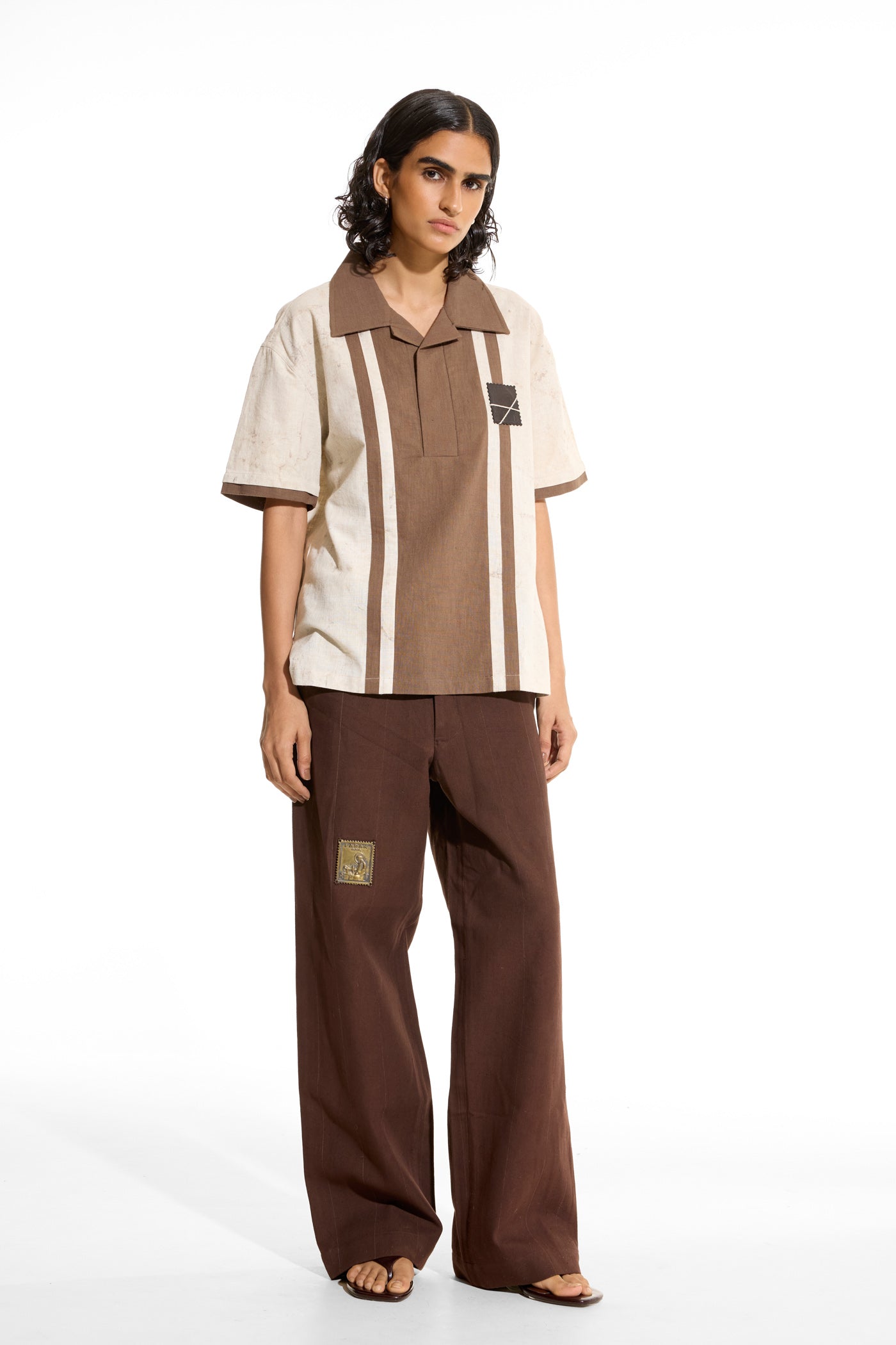 Stripe Beige Polo Shirt