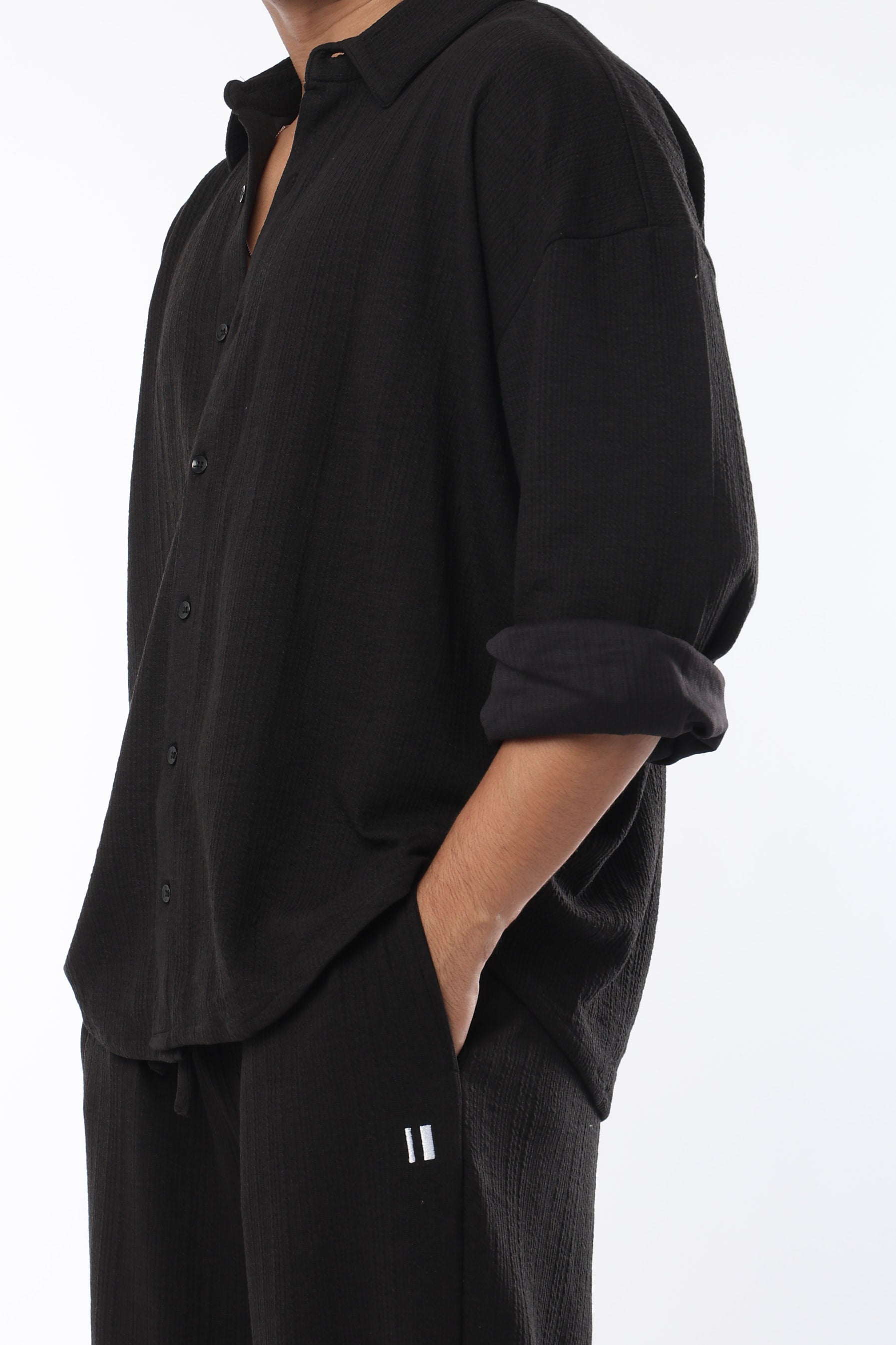 Crossknit Black Shirt