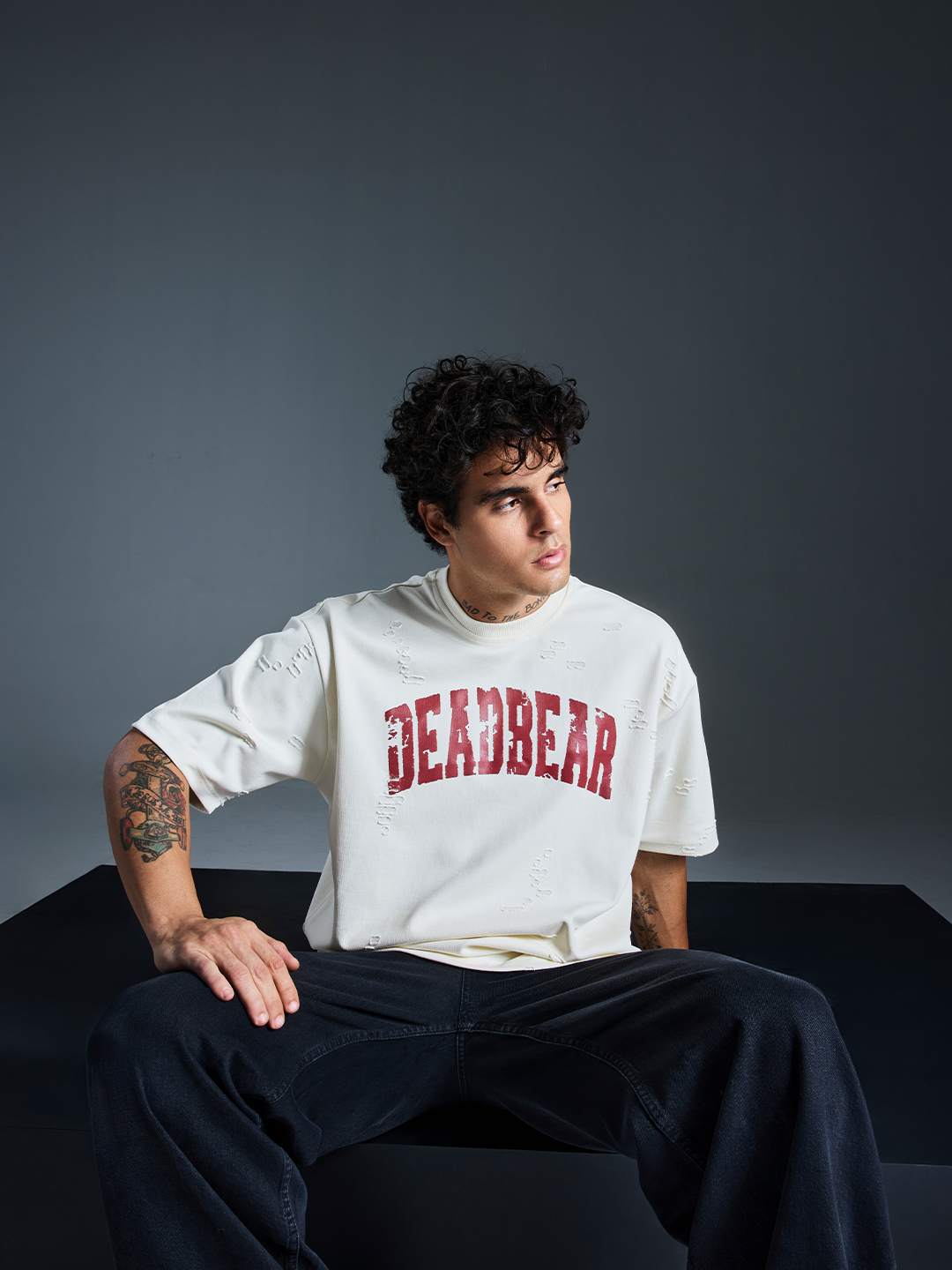 Distressed Cream White Tee 3.0