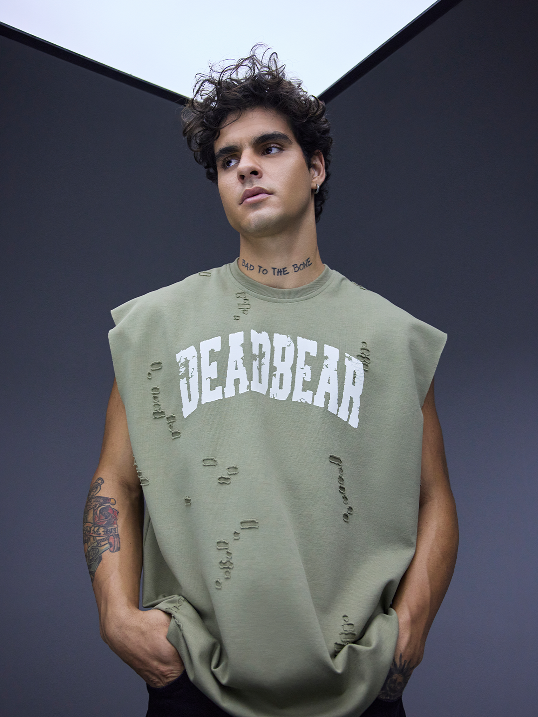Distressed Olive Tank