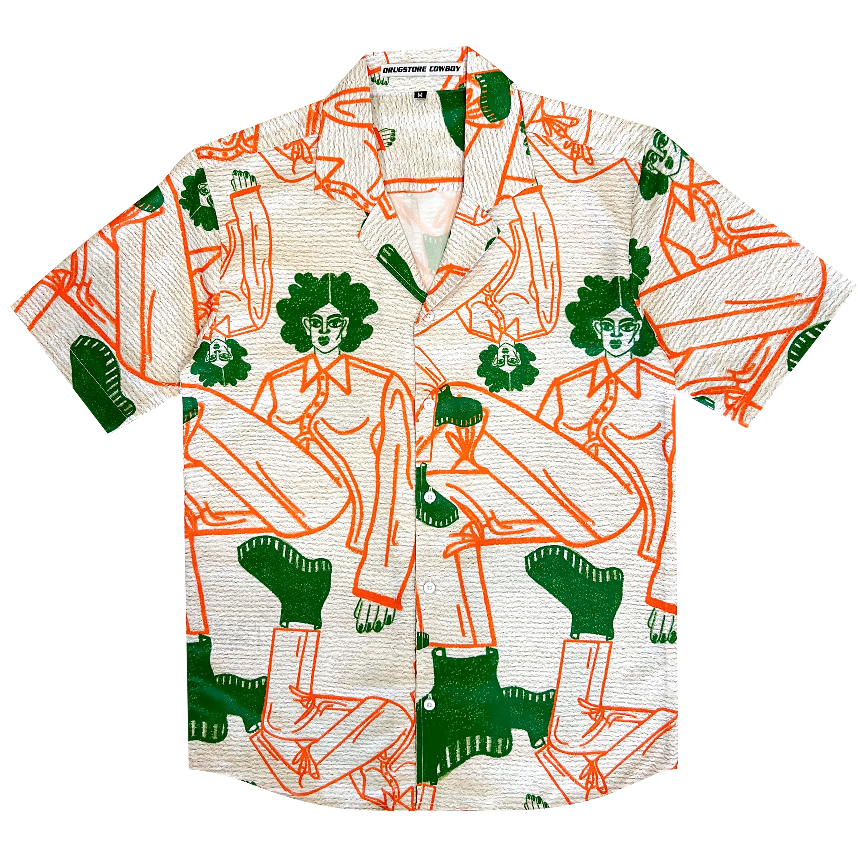 Drugstore Apsara Coral & Green Shirt