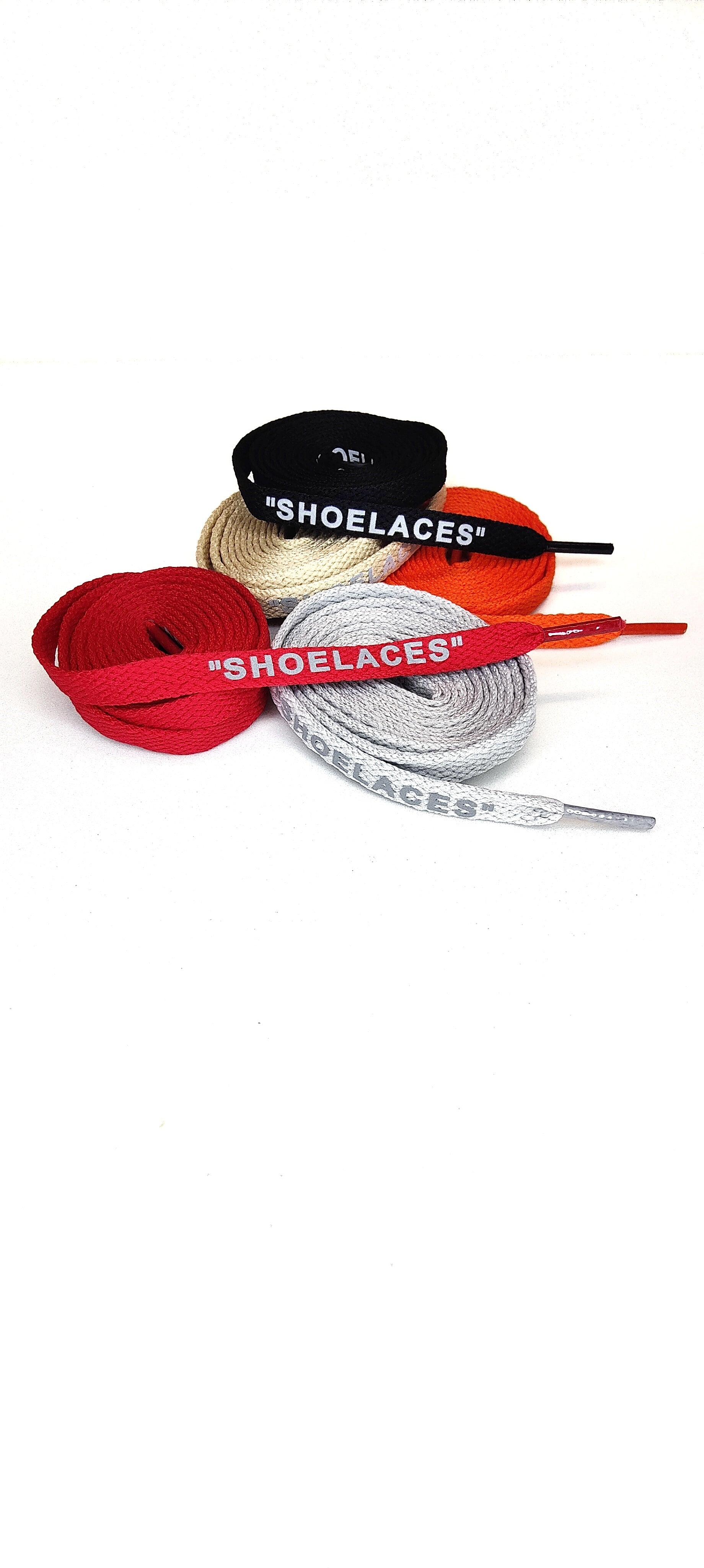 Off-White Style"Shoelace Reflective" 5 pairs Flat combo by TGLC