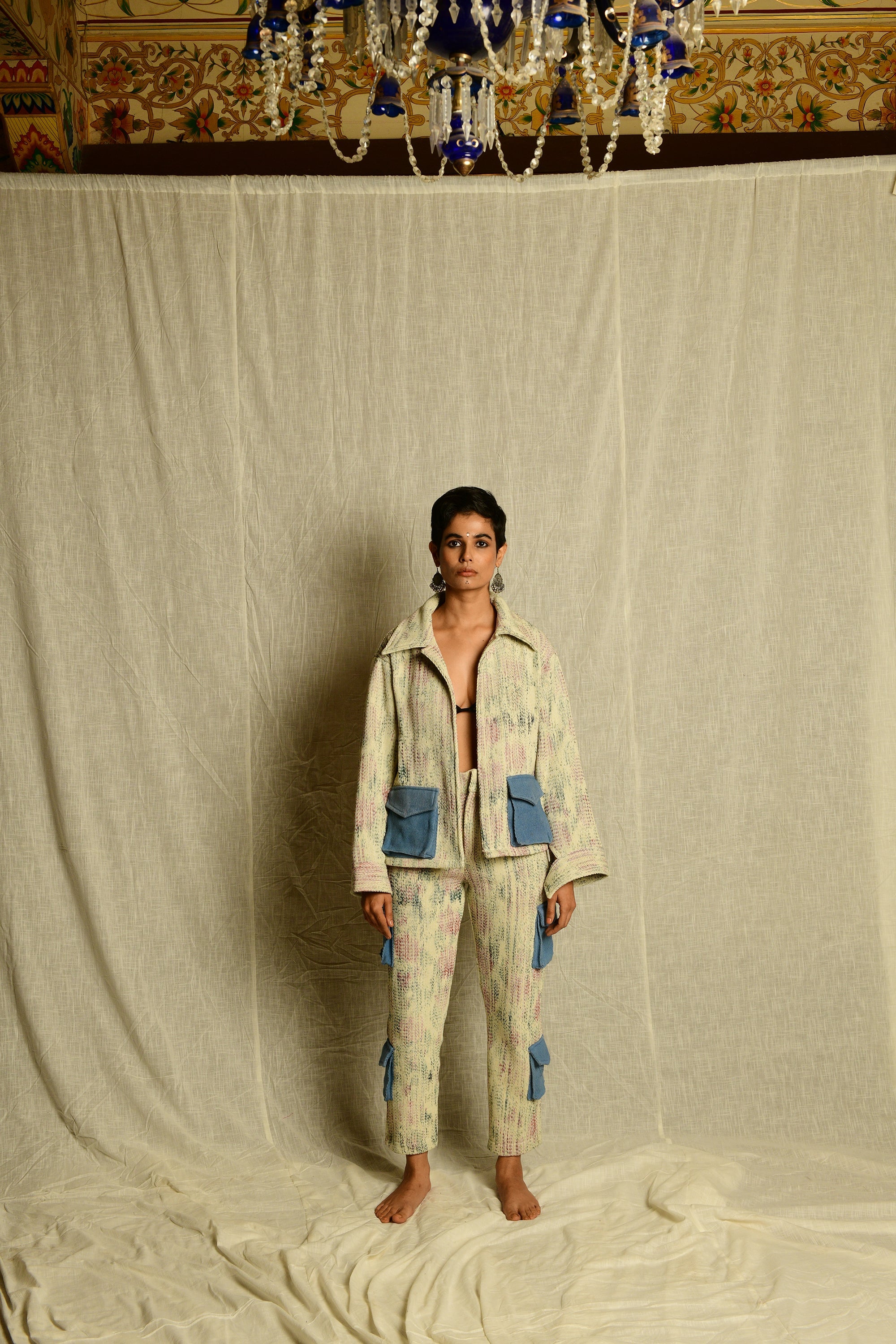 Manjot Singh in FARAK: Handwoven Warp-Printed Pants