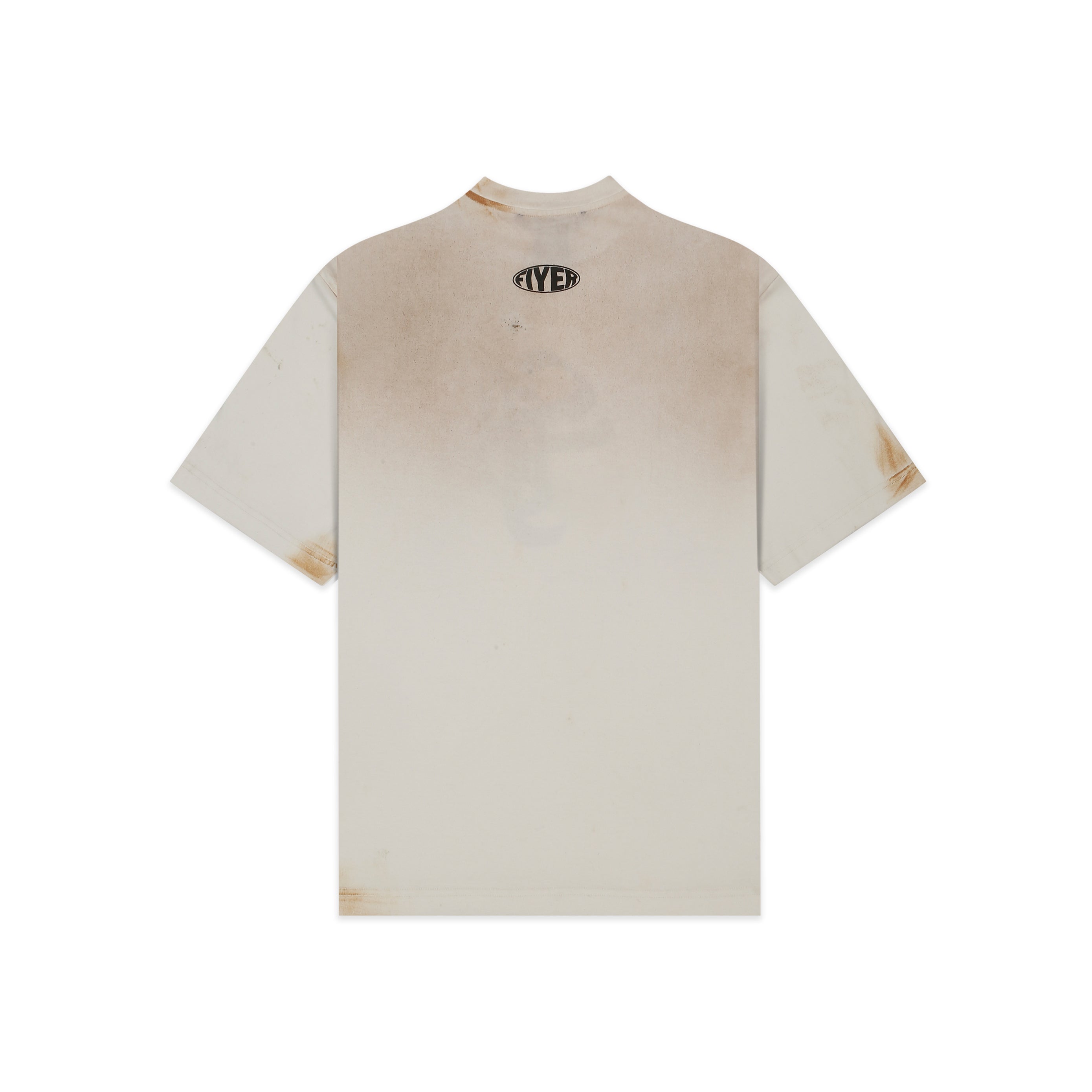 Shreyas Iyer x HUEMN 'SI' monogram T-shirt with handpainted mud-washed surface (White)