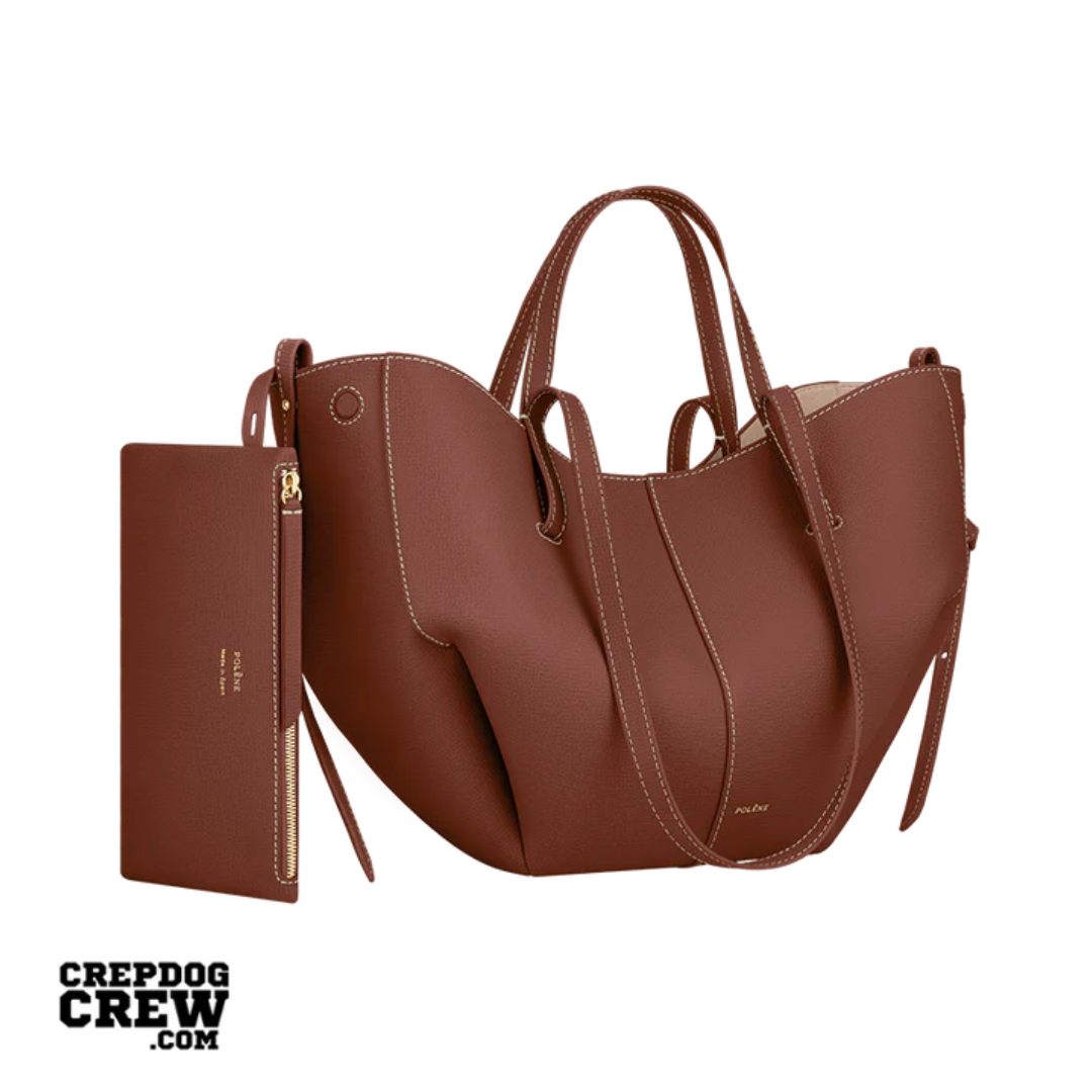 polene Cyme Mini Edition Textured Cognac