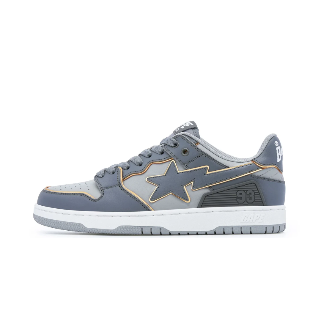 A Bathing Ape Bape SK8 Sta Grey Gold White