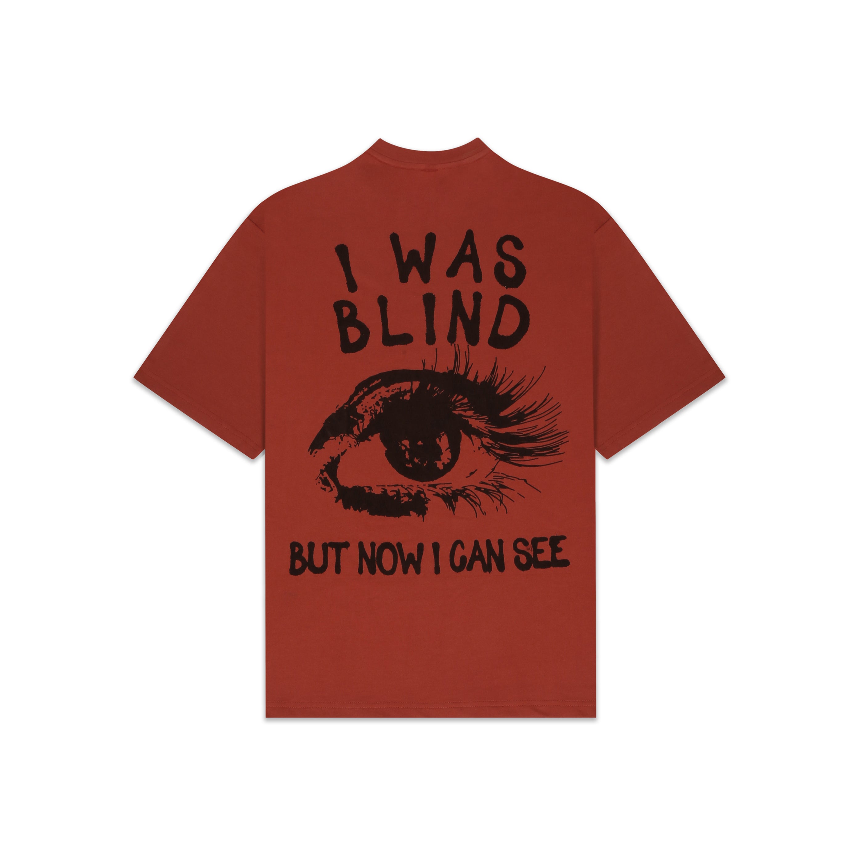 CERISE BURNT ORANGE I WAS BLIND OVERSIZED TEE