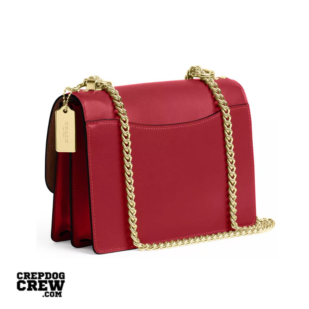 COACH Klare Crossbody Bag calf leather Gold True Red