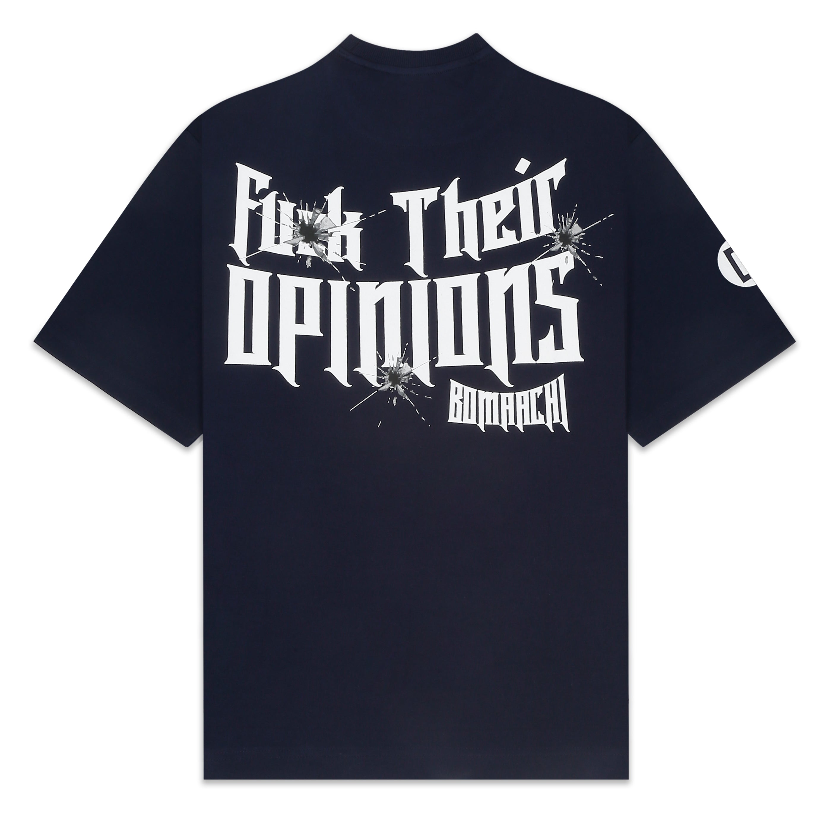 F Their Opinions Printed Navy Blue T-shirt